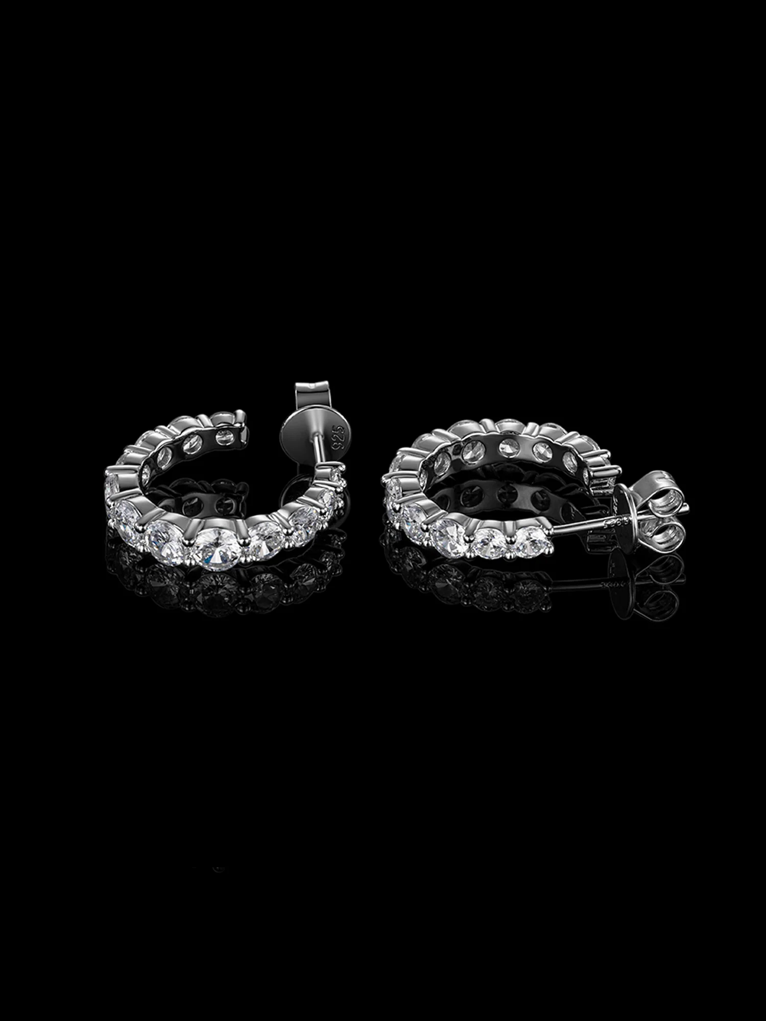 Mixed Sizes Round Cut Hoop Earrings - Image 4
