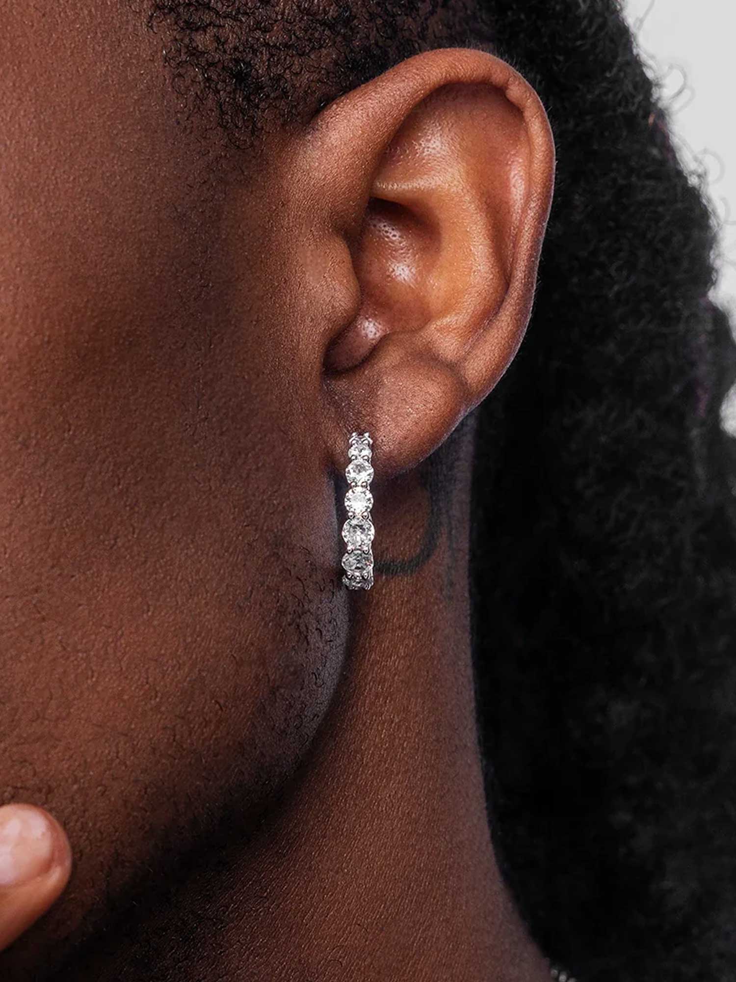 Mixed Sizes Round Cut Hoop Earrings - Image 5