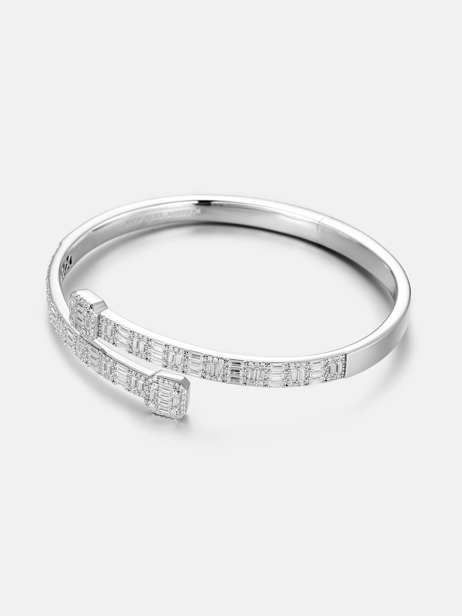 Moissanite Baguette Designer Bangle - Image 3