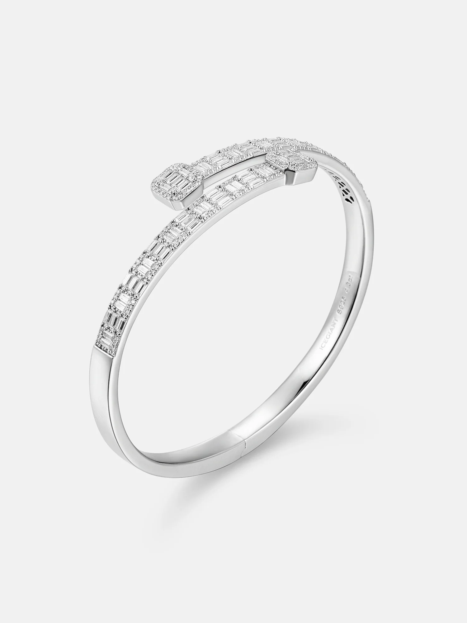 Moissanite Baguette Designer Bangle - Image 4