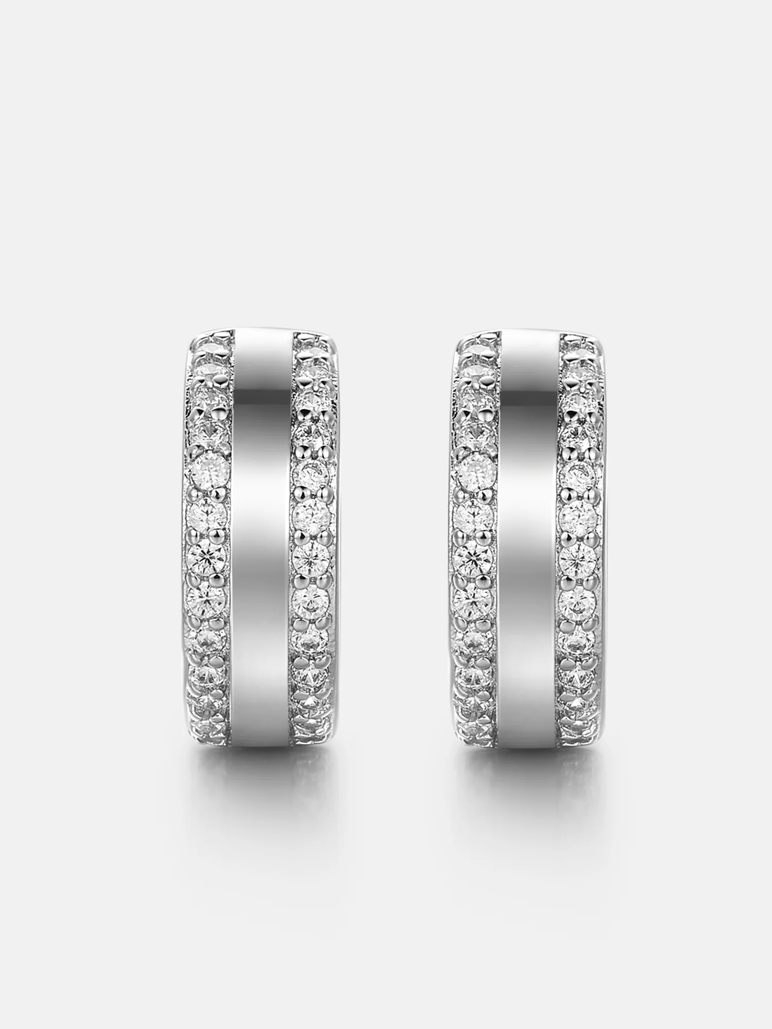 Moissanite Border Hoop Earrings