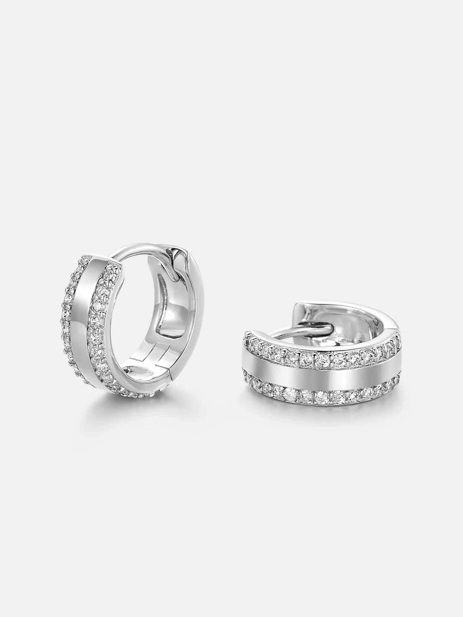 Moissanite Border Hoop Earrings - Image 2