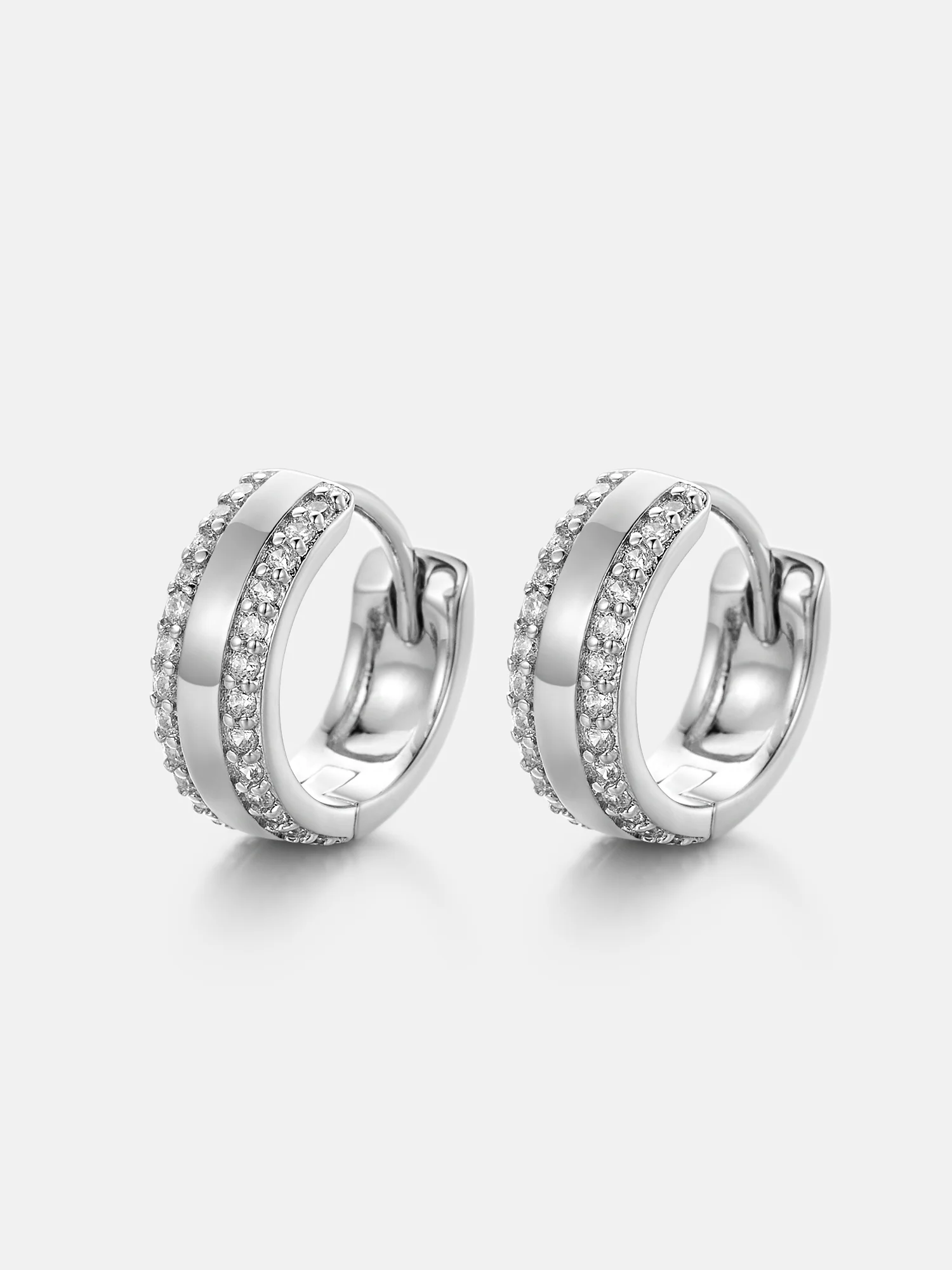 Moissanite Border Hoop Earrings - Image 3