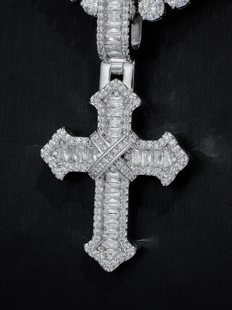 Moissanite Bound Faith Cross Pendant - Image 3