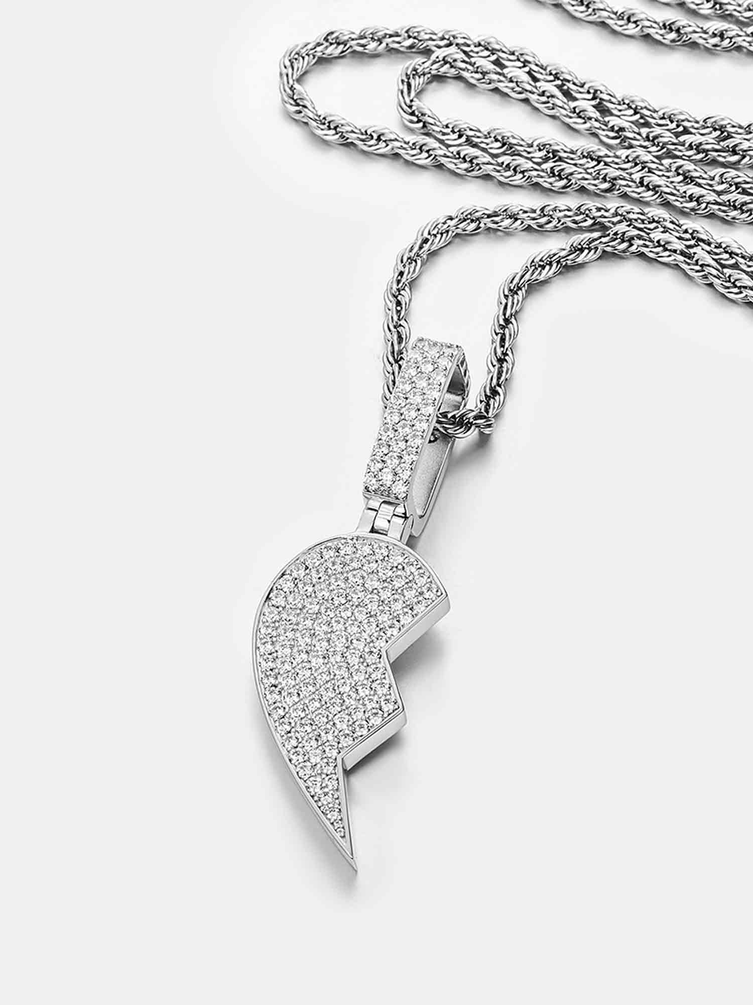Moissanite Broken Heart Pendant - Image 6