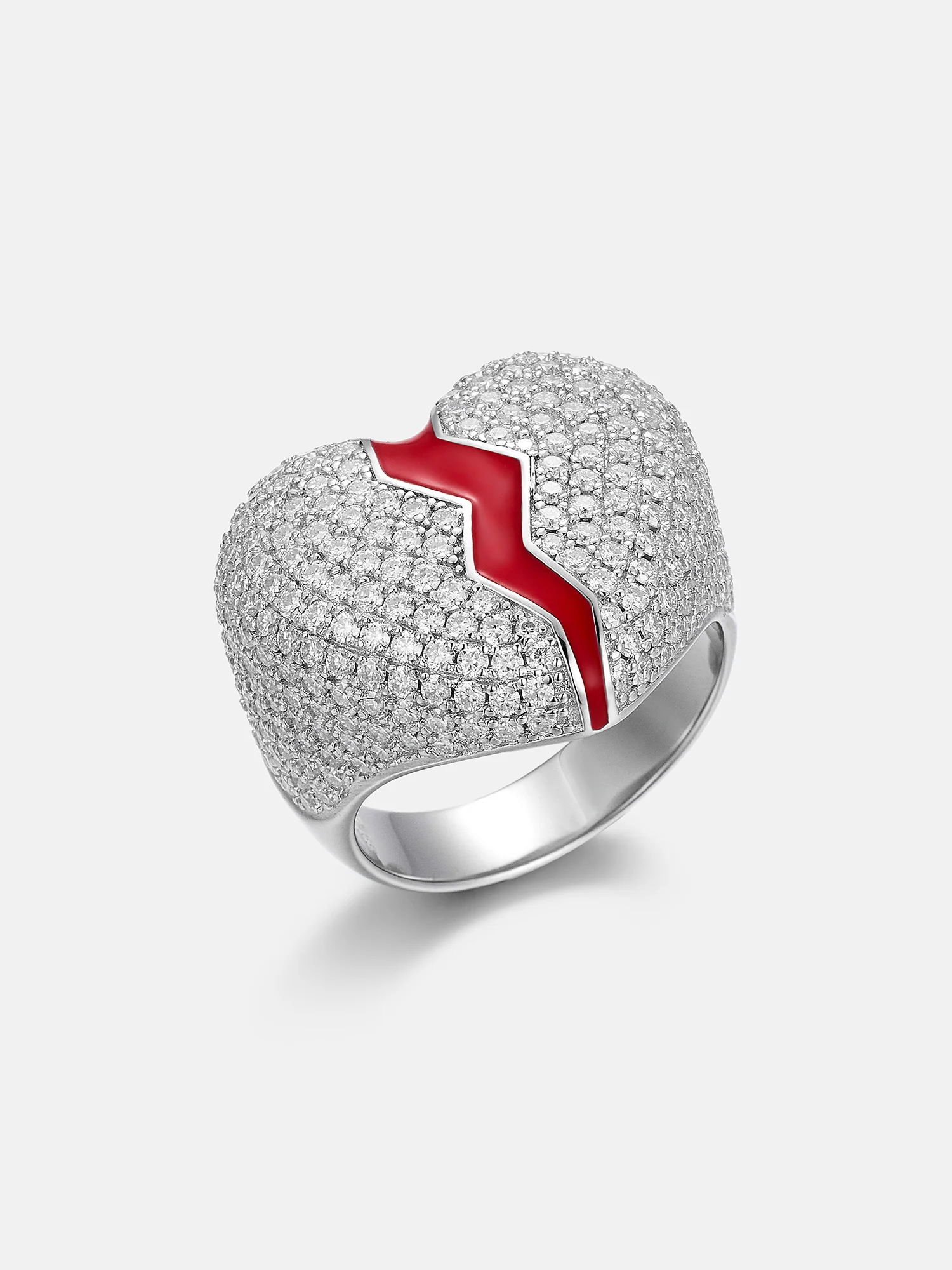 Moissanite Broken Heart Ring - Image 3