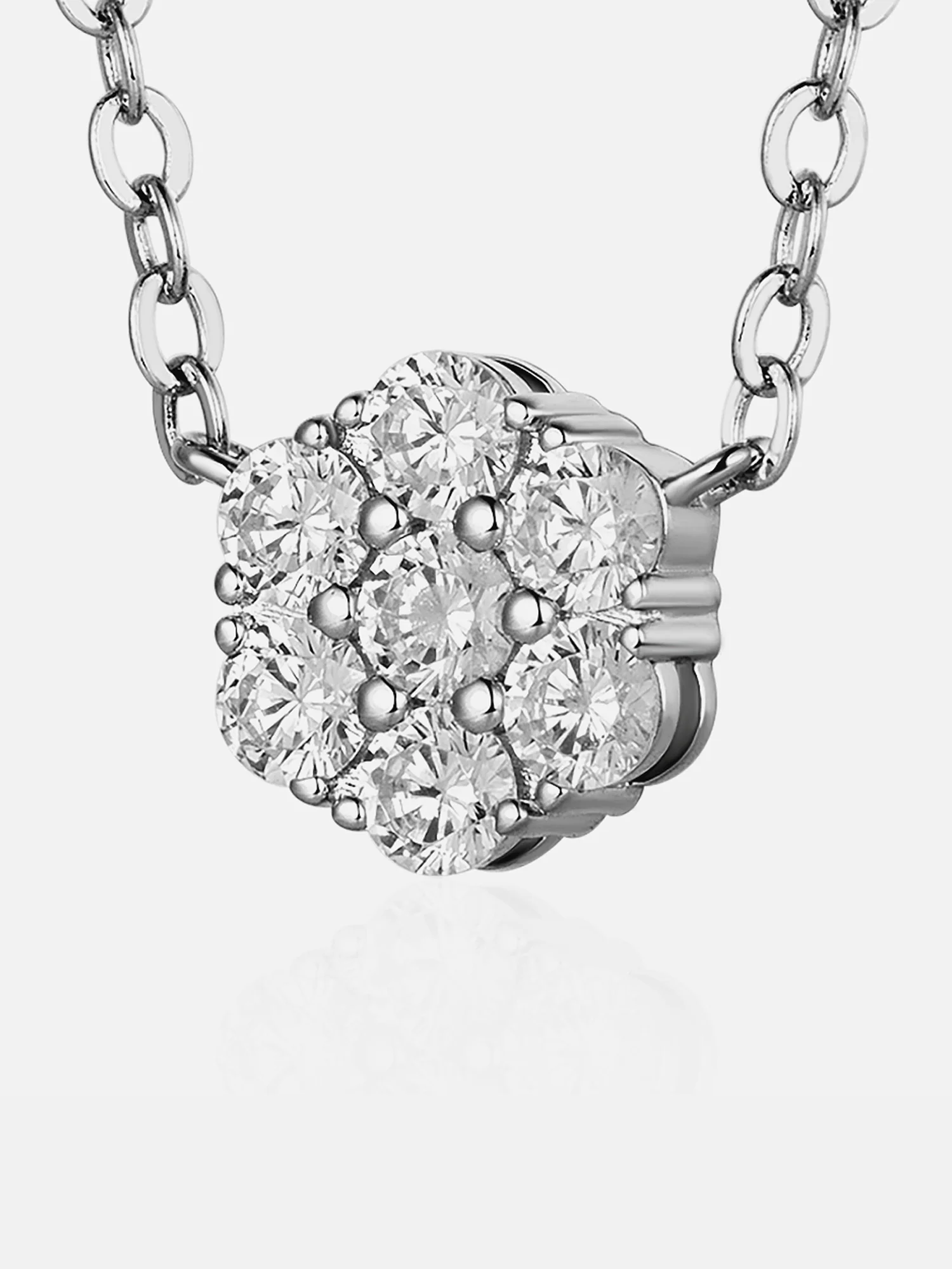 Moissanite Cluster Hexagon Adjustable Necklace - Image 2