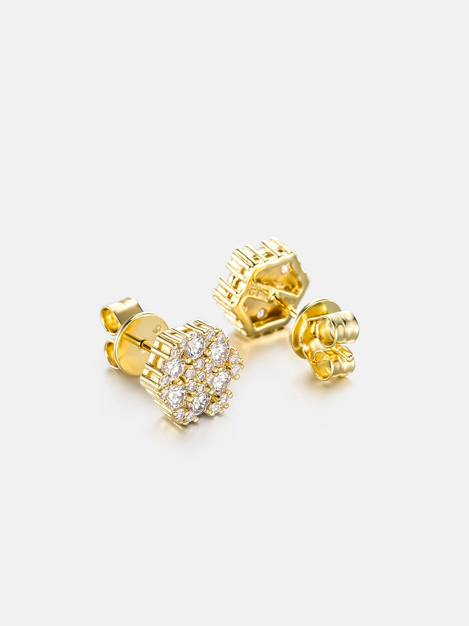 Moissanite Cluster Hexagon Earrings - Image 5
