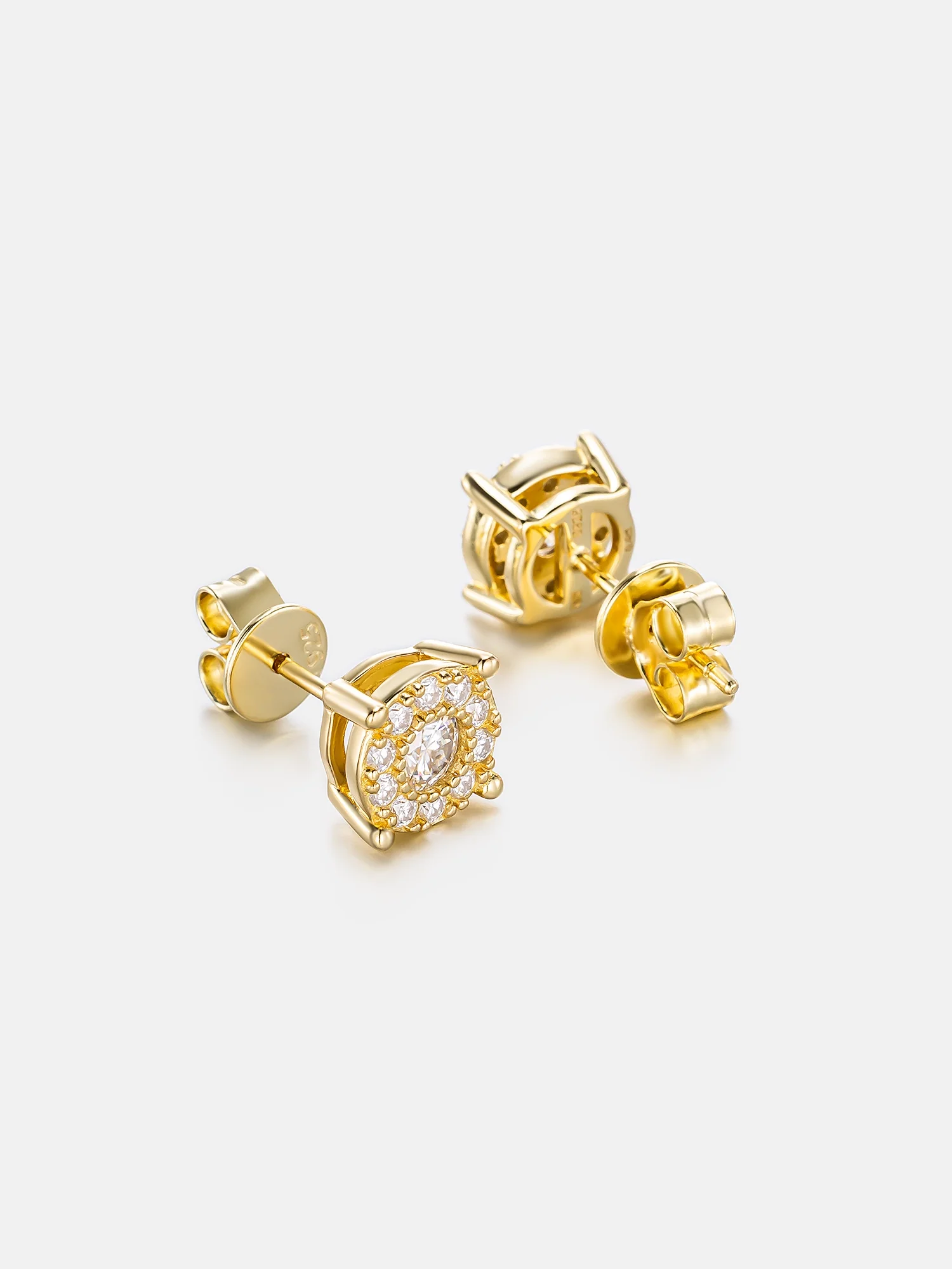 Moissanite Cluster Solitaire Earrings - Image 3