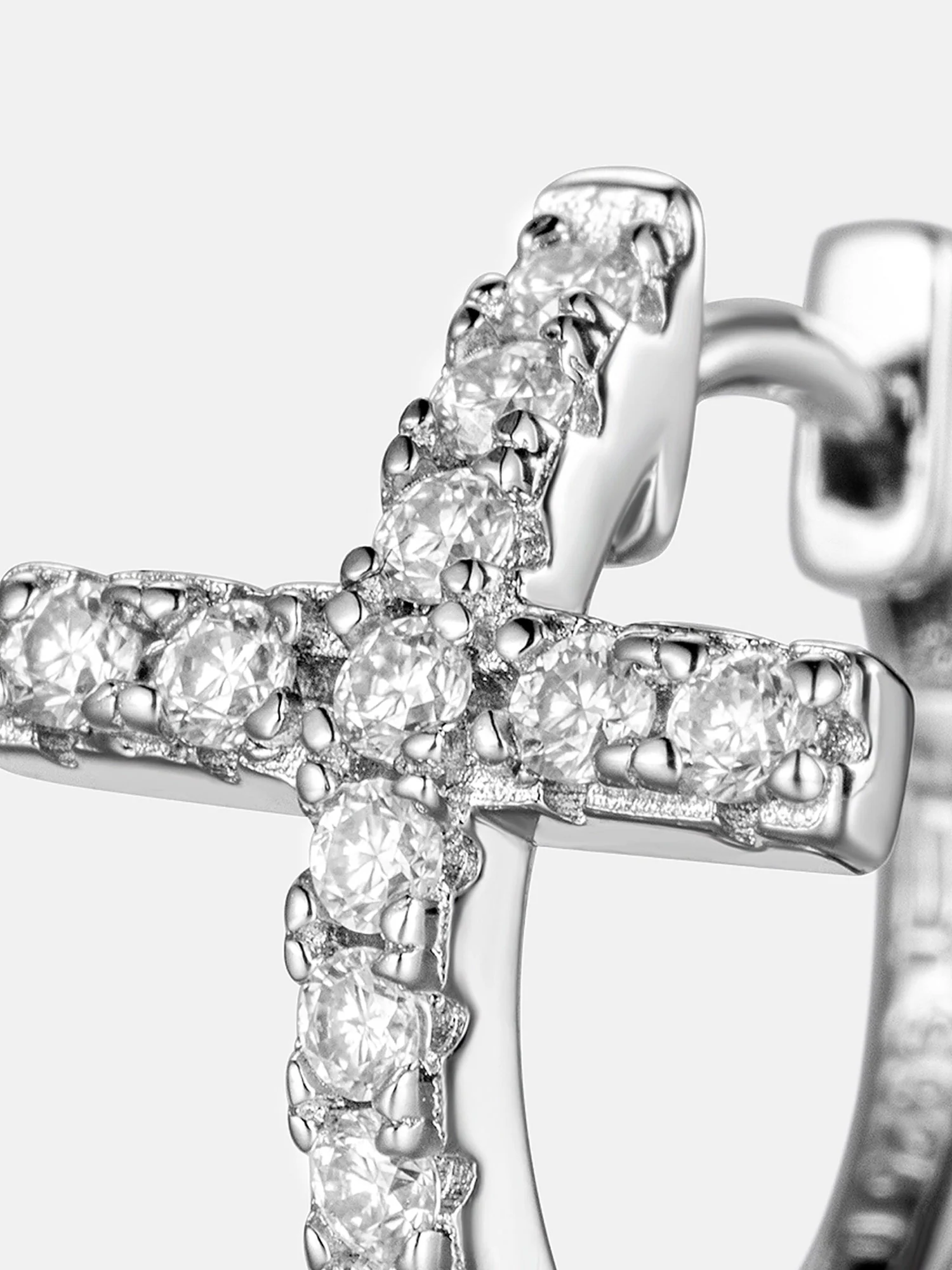 Moissanite Cross Hoop Errings - Image 3