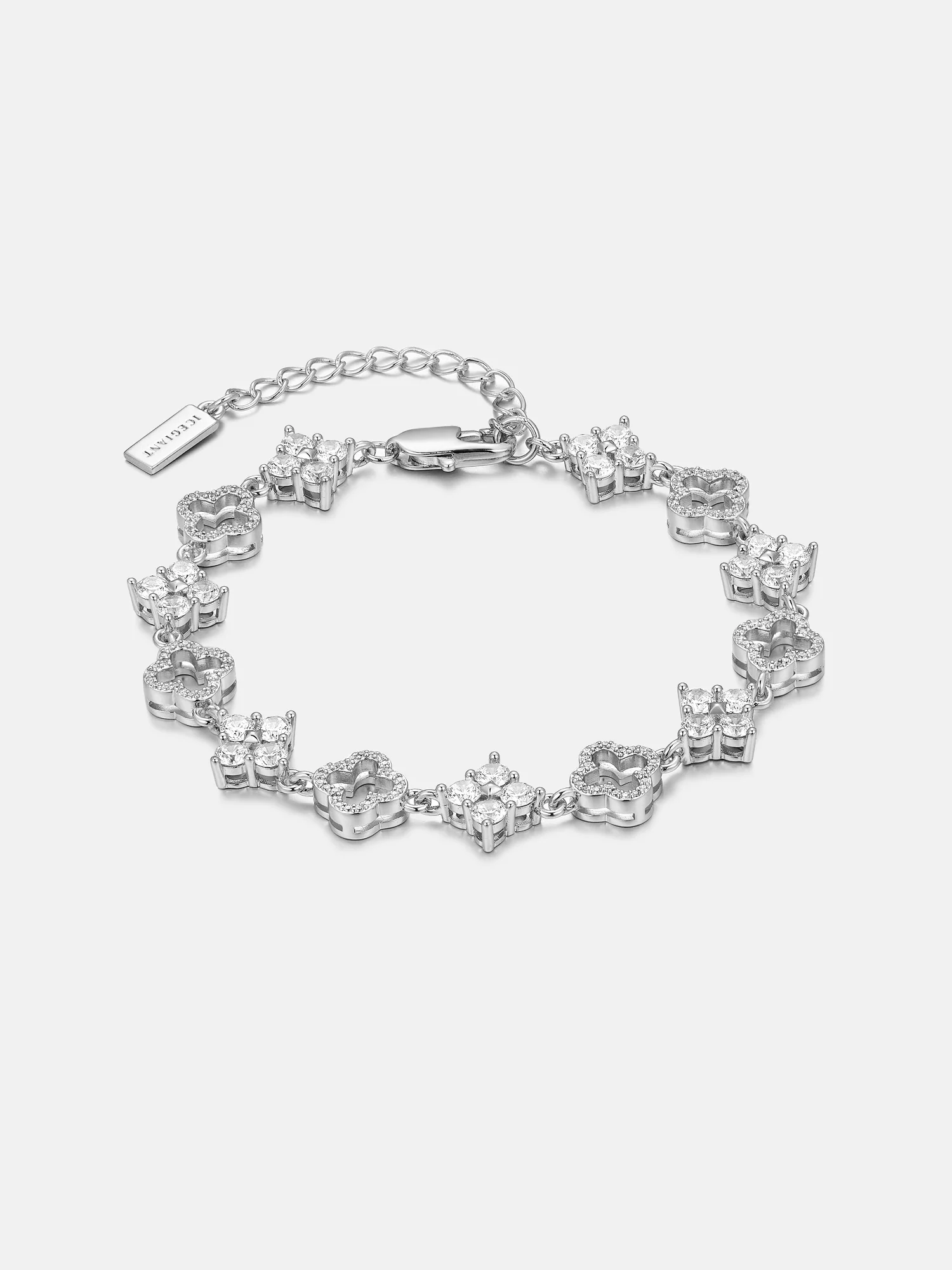 Moissanite Double Four Leaf Clover Bracelet - Image 3