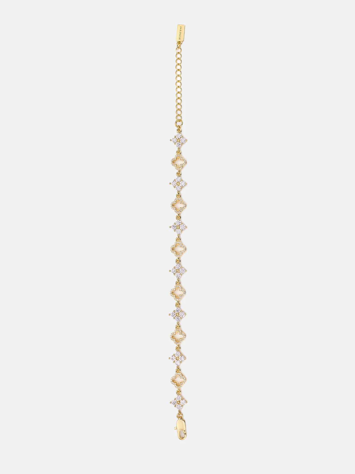 Moissanite Double Four Leaf Clover Bracelet - Image 7