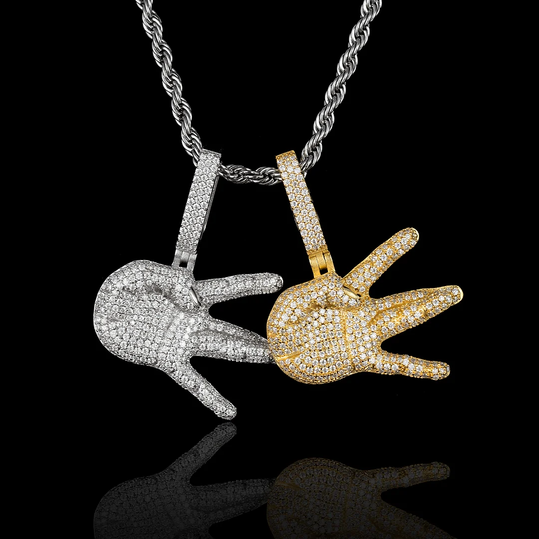 Moissanite East Side Hand Pendant - Image 3