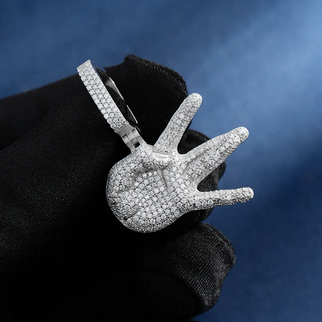 Moissanite East Side Hand Pendant - Image 5