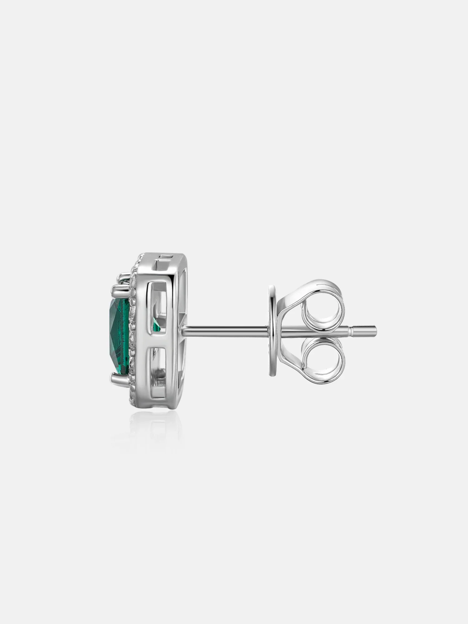 Moissanite Emerald Cushion Cut Earrings - Image 4