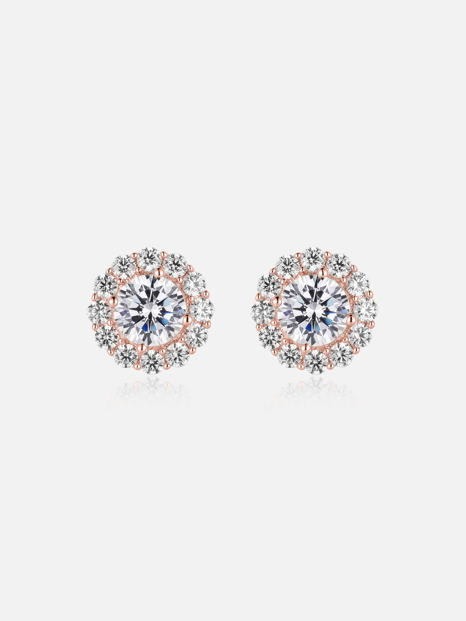 Moissanite Flower Cluster Stud Earrings - Image 2