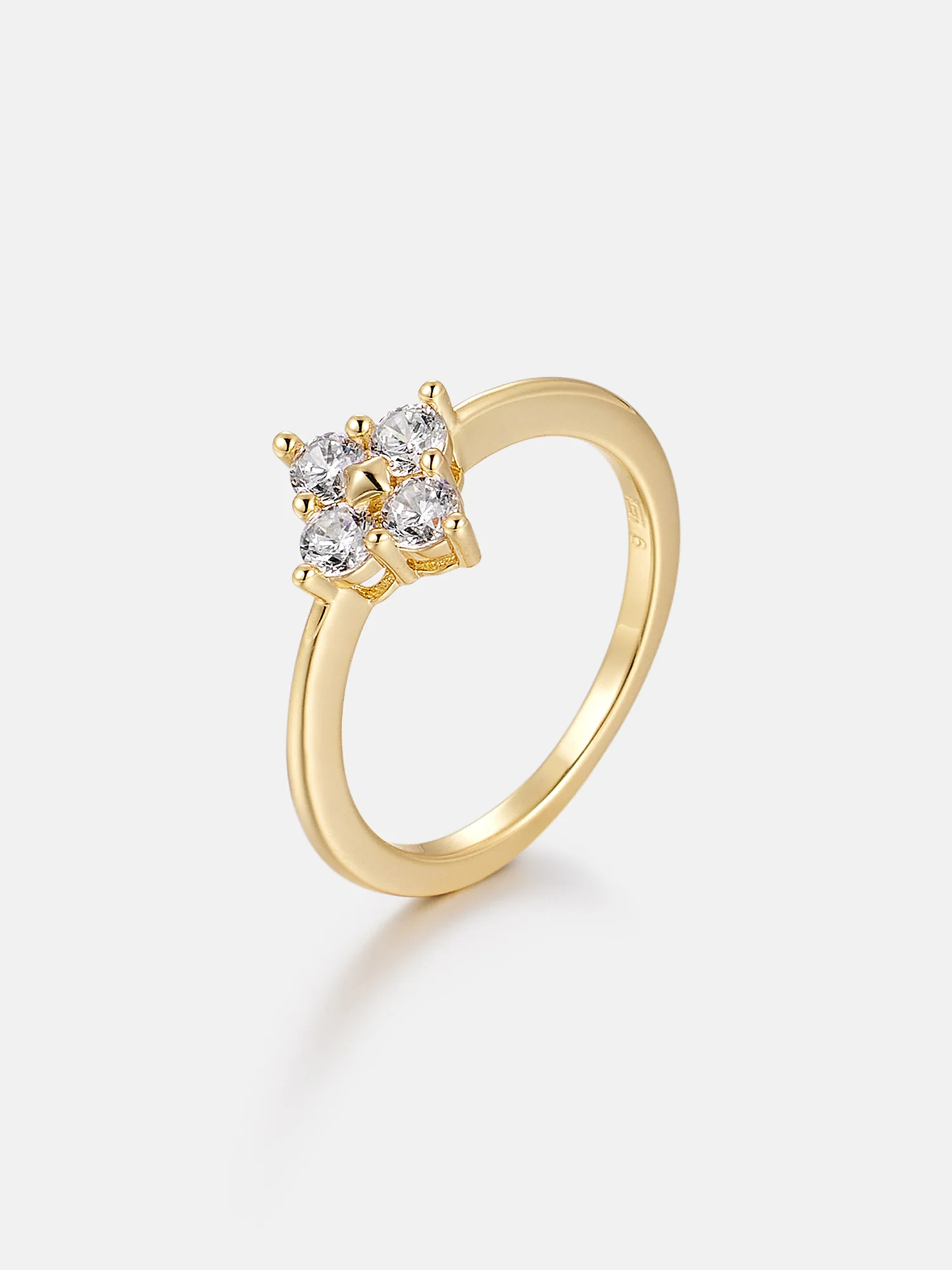 Moissanite Four-Stone Clover Engagement Ring - Image 4