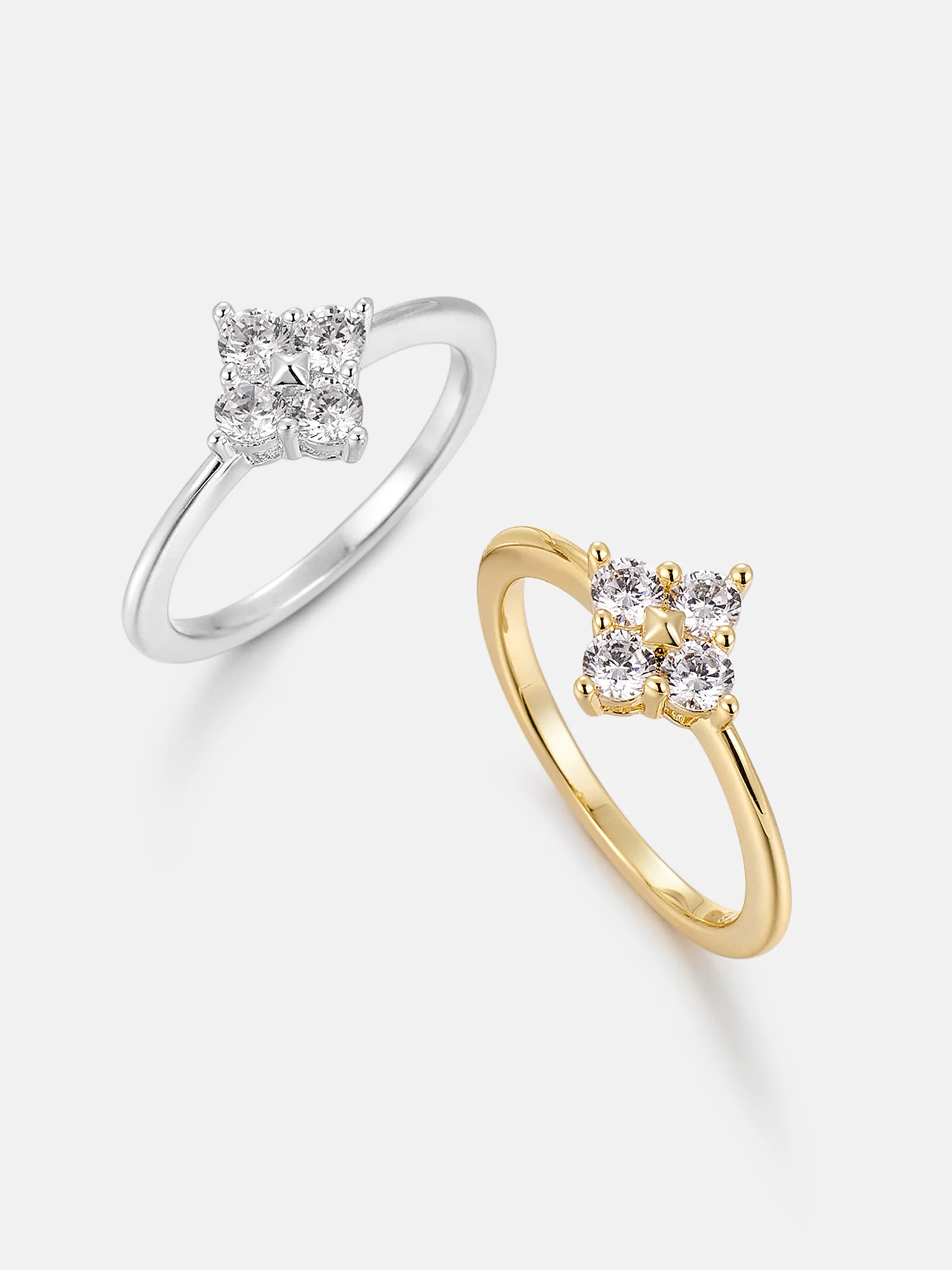 Moissanite Four-Stone Clover Engagement Ring - Image 5