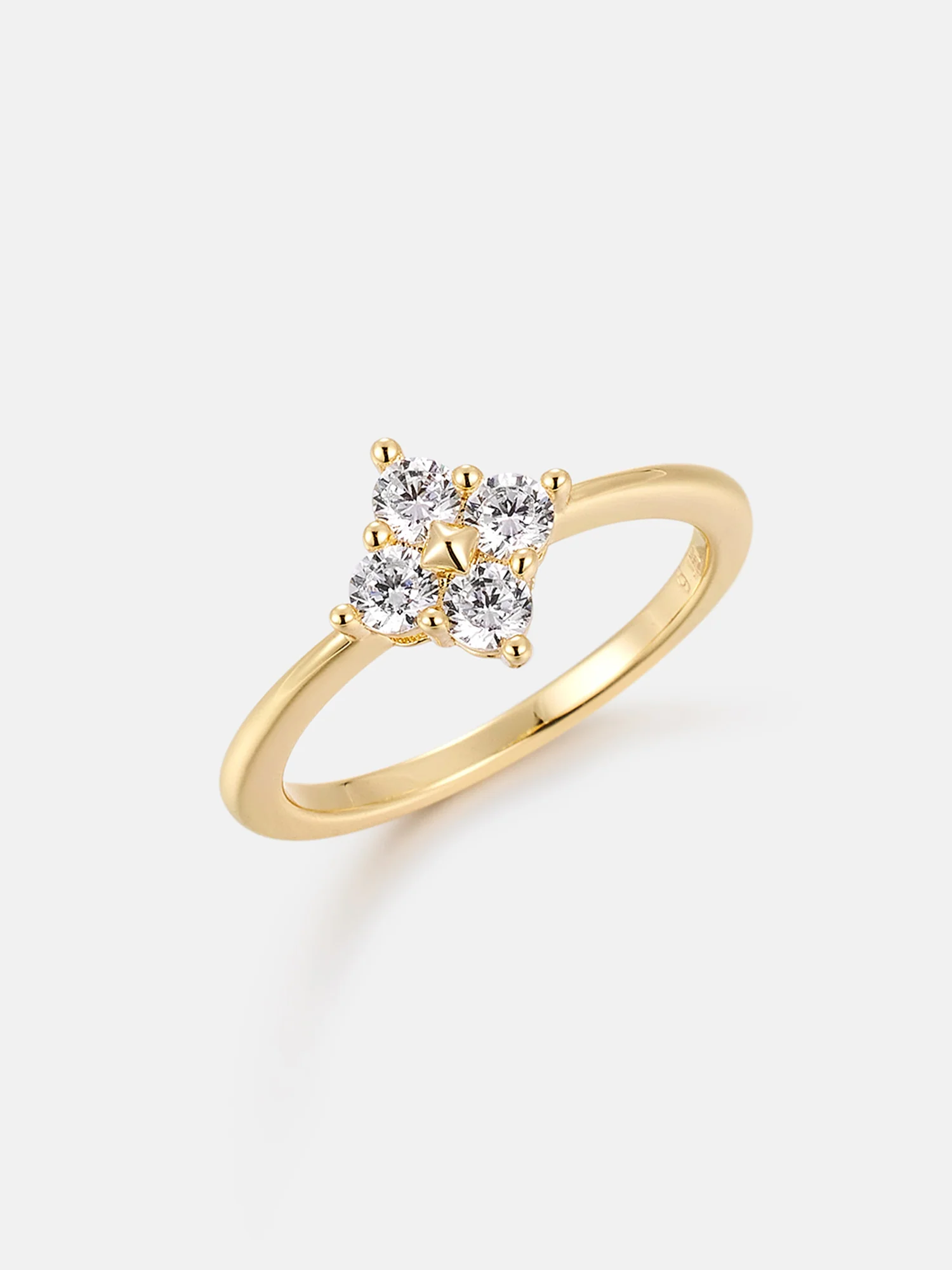 Moissanite Four-Stone Clover Engagement Ring - Image 7