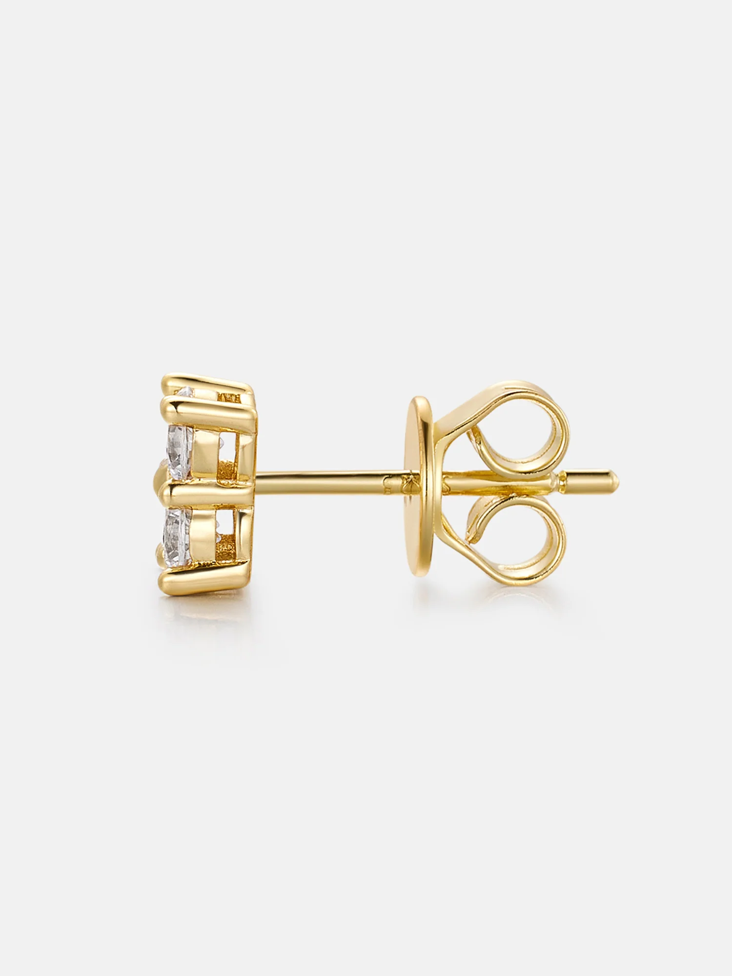 Moissanite Four-Stone Clover Square Stud Earrings - Image 6