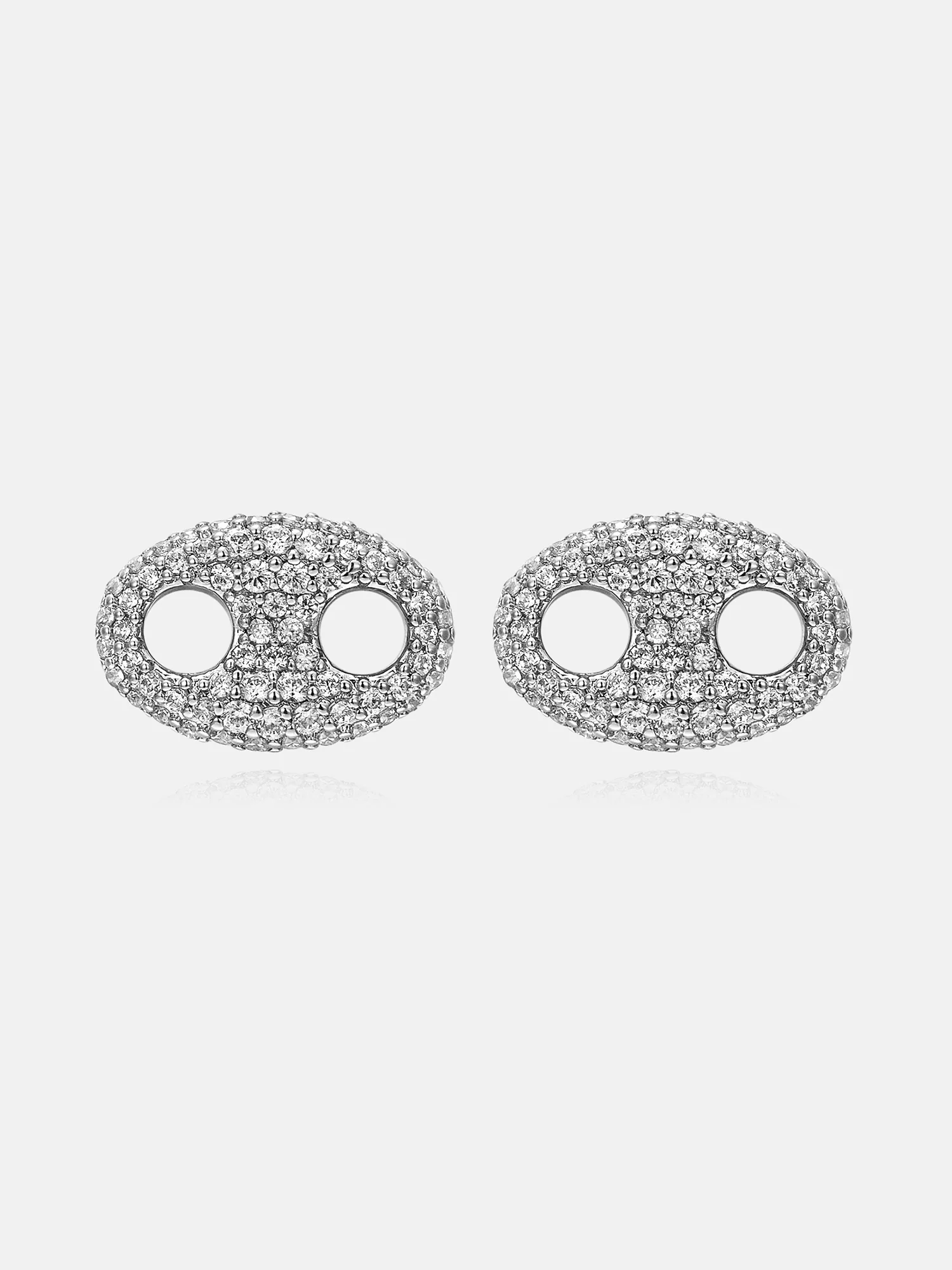 Moissanite G-Link Style Stud Earrings