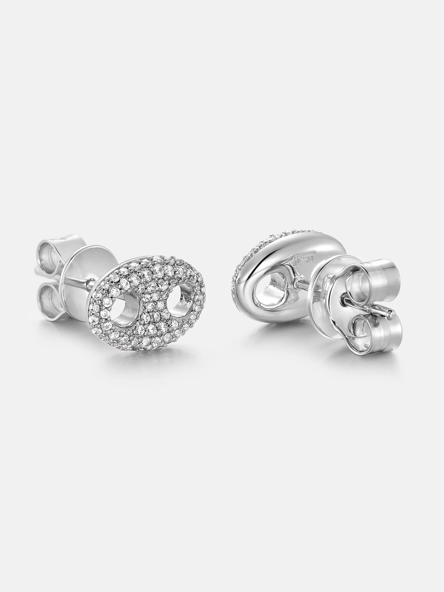 Moissanite G-Link Style Stud Earrings - Image 3