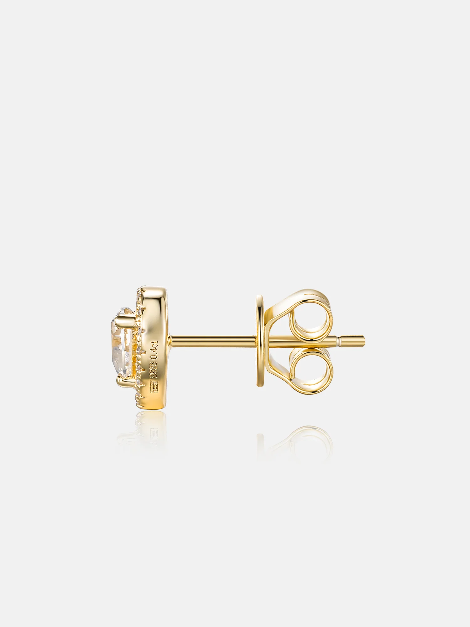Moissanite Heart Shaped Halo Earrings - Image 4
