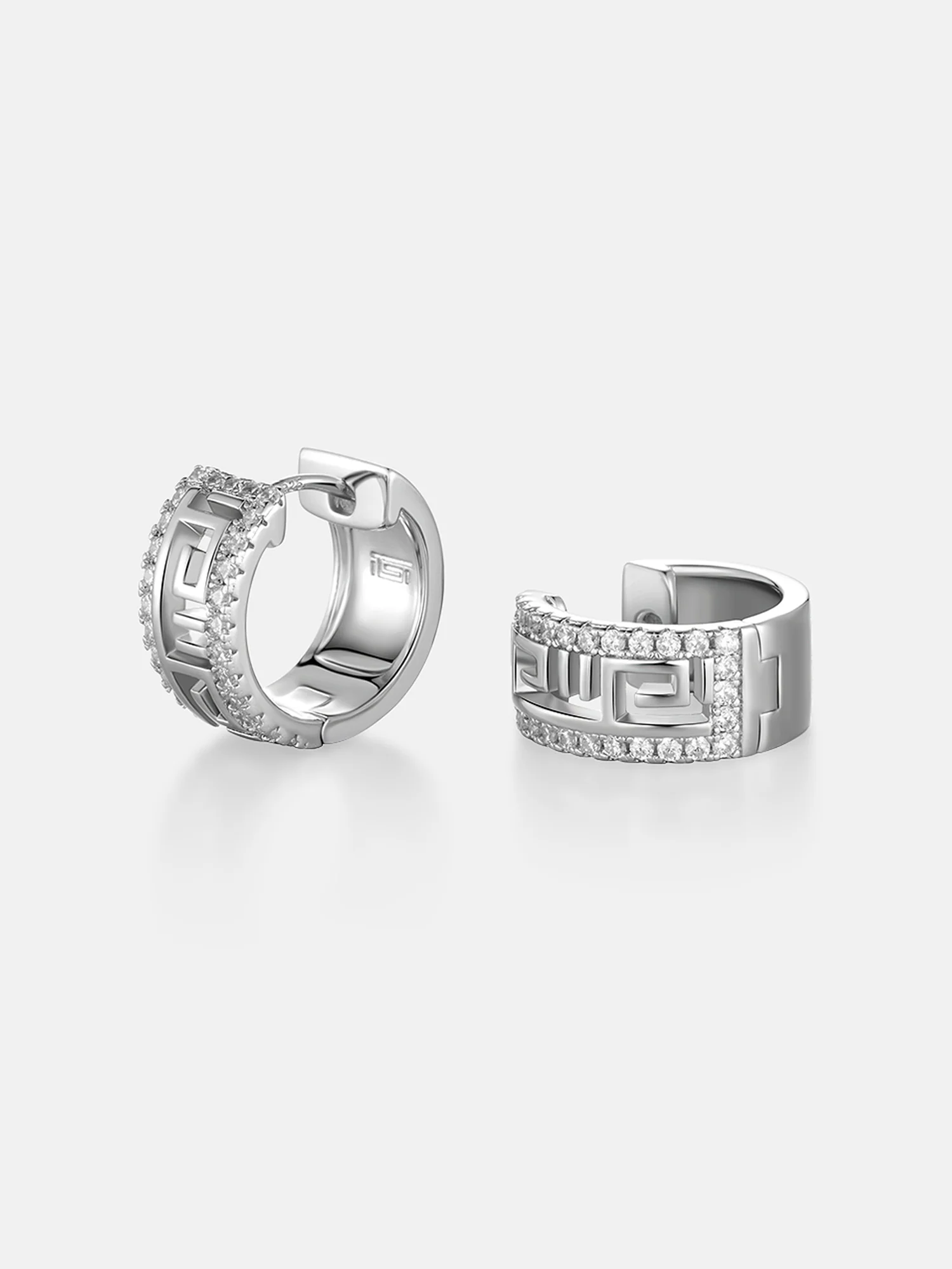 Moissanite Hollow Hoop Earrings - Image 2