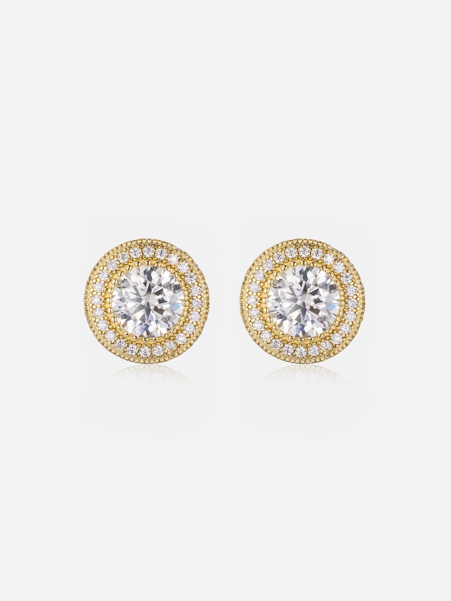 Moissanite Iced Button Earrings