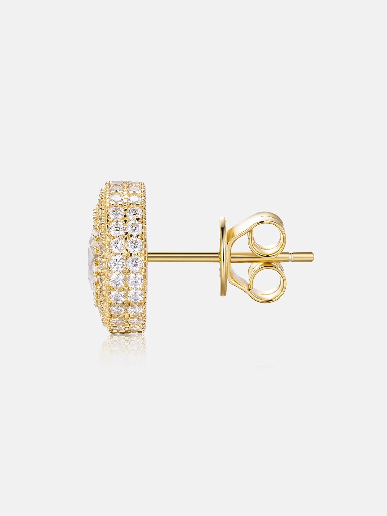 Moissanite Iced Button Earrings - Image 3