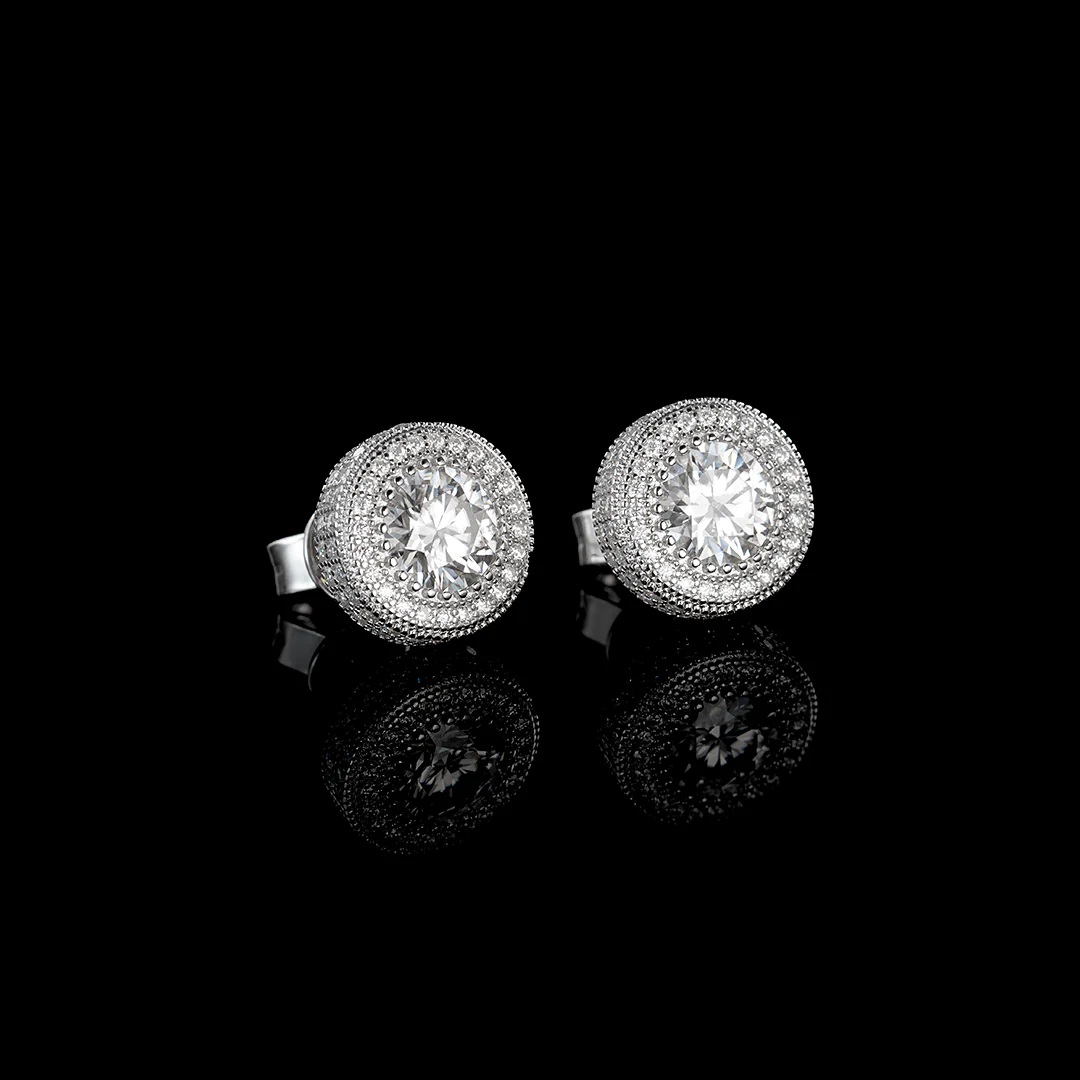 Moissanite Iced Button Earrings - Image 4