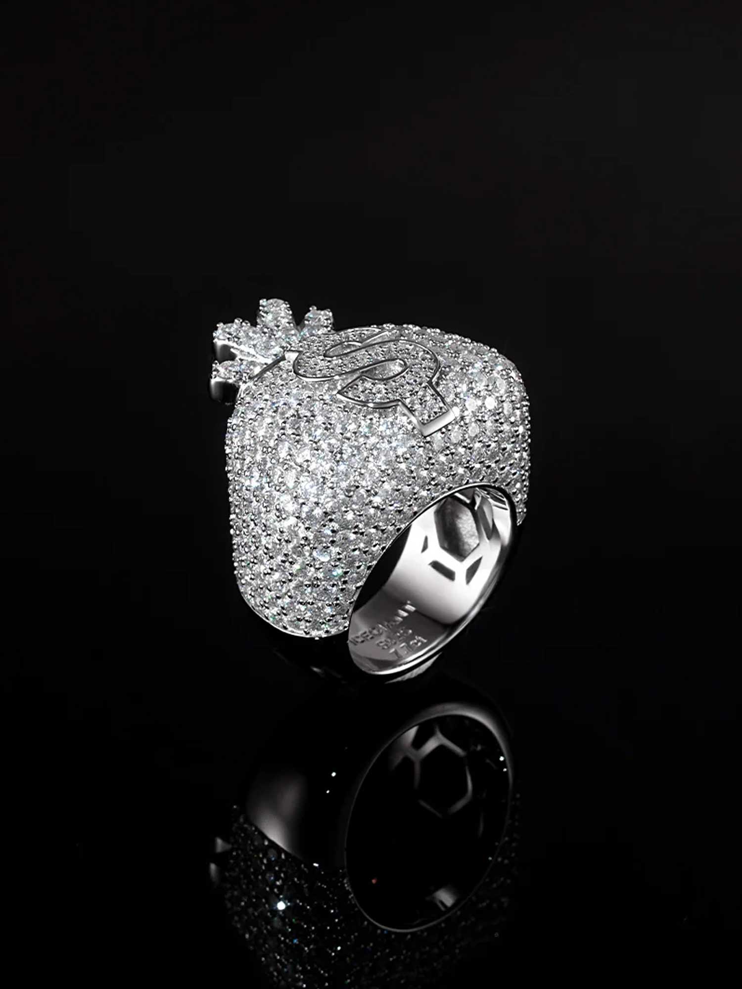 Moissanite Iced Money Bag Ring - Image 3