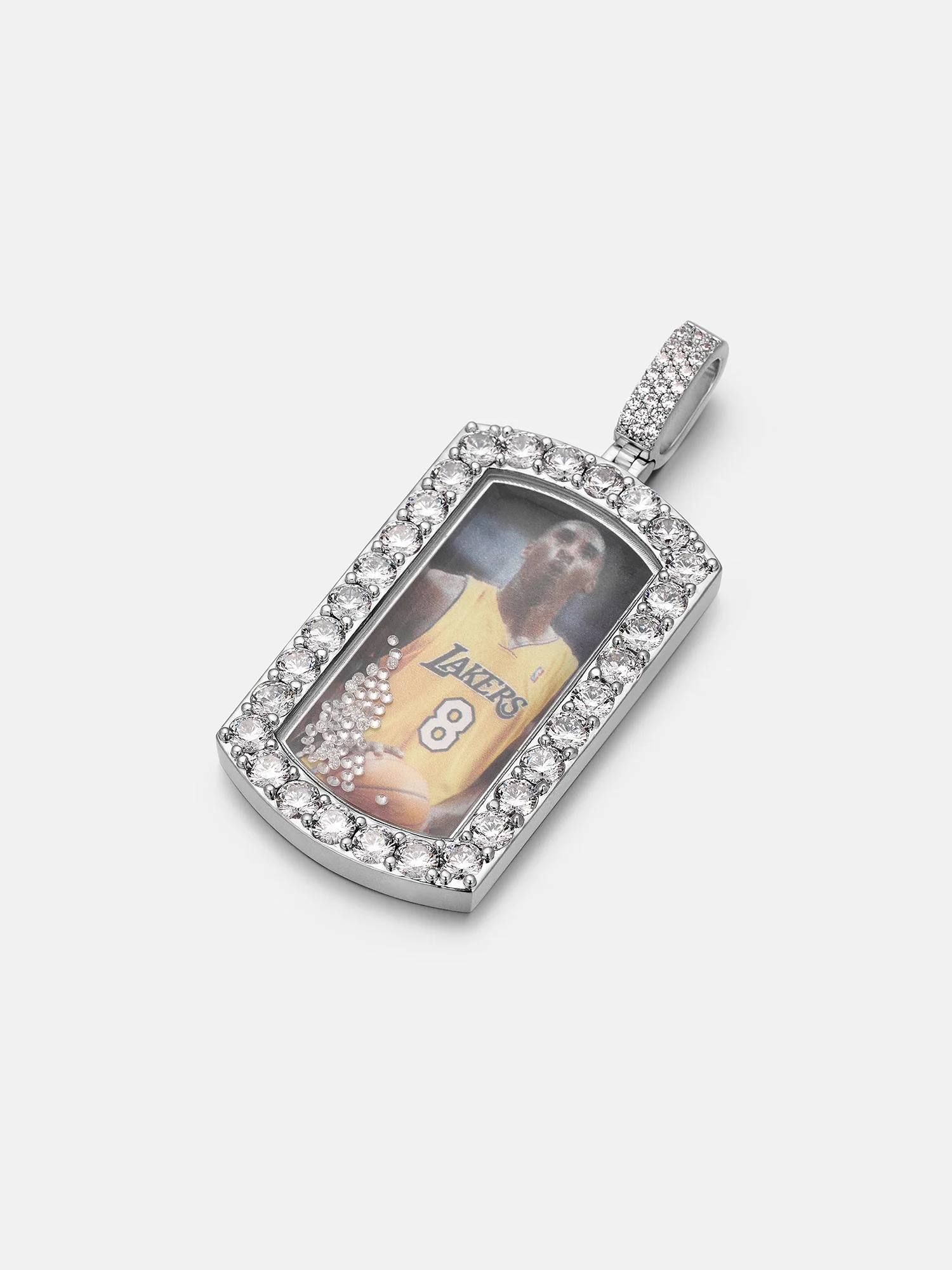 Moissanite Icy-Filled Rectangle Photo Pendant - Image 4