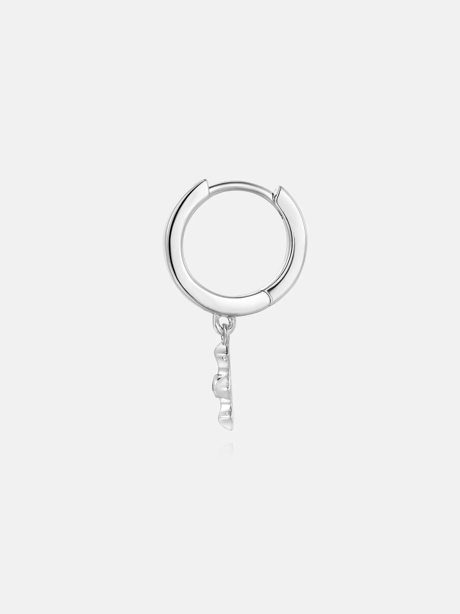 Moissanite Mirco Arrow Cross Hoop Earrings - Image 4
