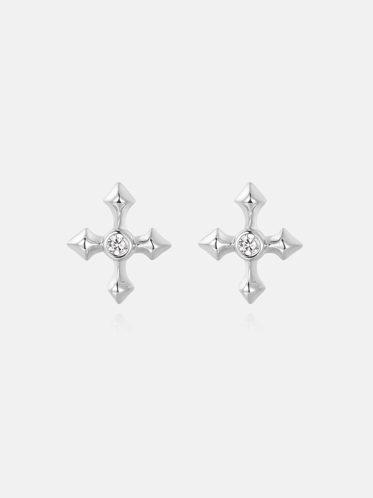 Moissanite Mirco Arrow Cross Stud Earrings