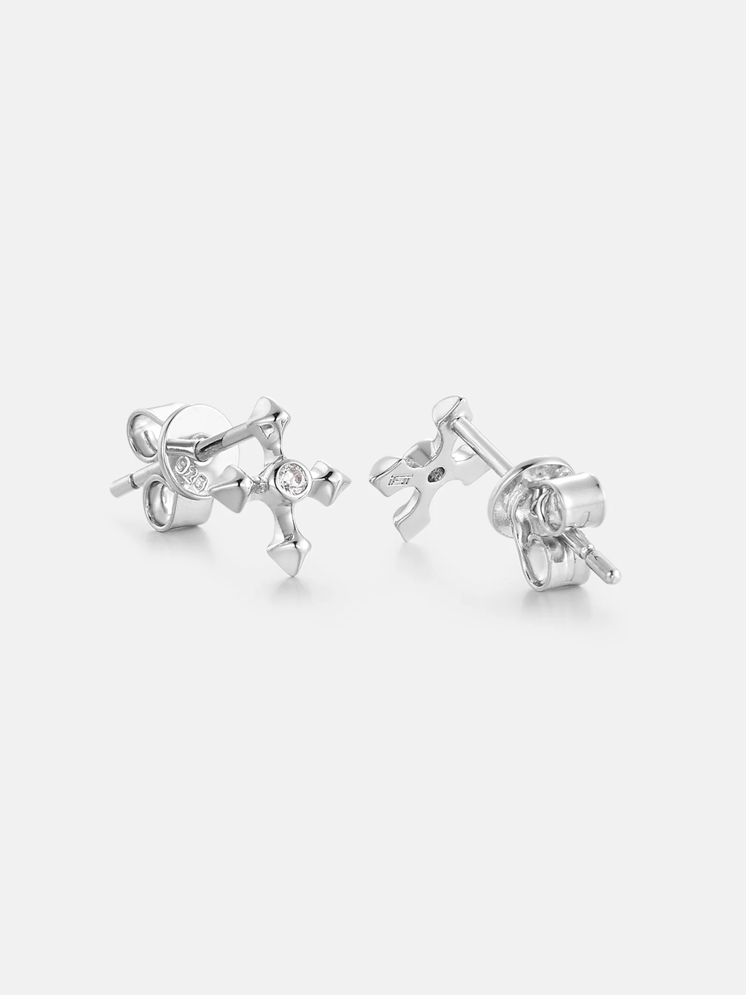Moissanite Mirco Arrow Cross Stud Earrings - Image 3