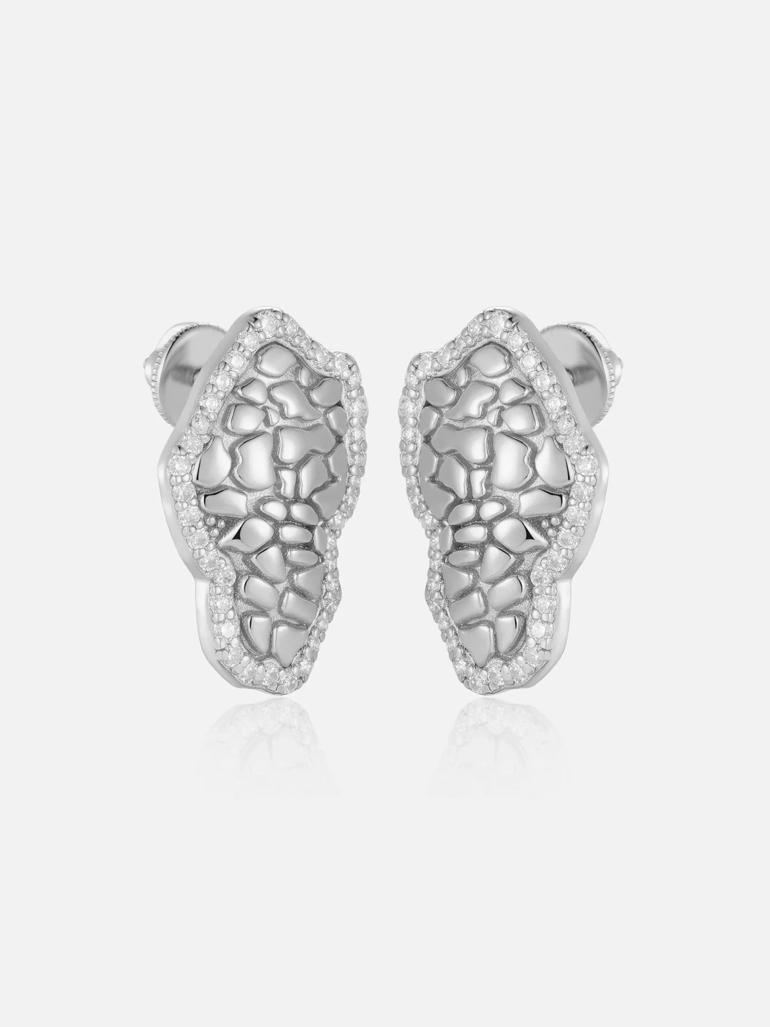 Moissanite Nugget Stud Earrings - Image 3