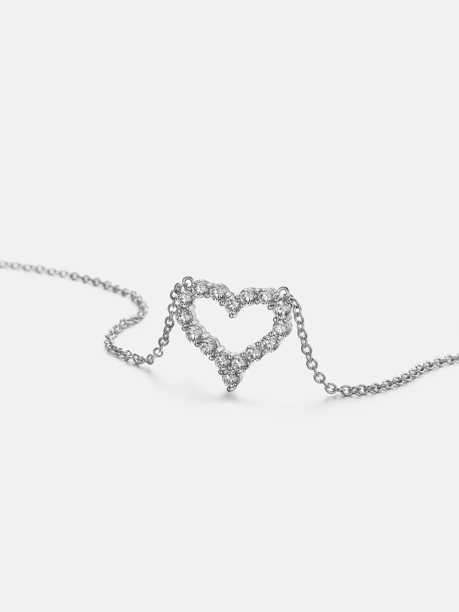 Moissanite Open Heart Adjustable Necklace - Image 3
