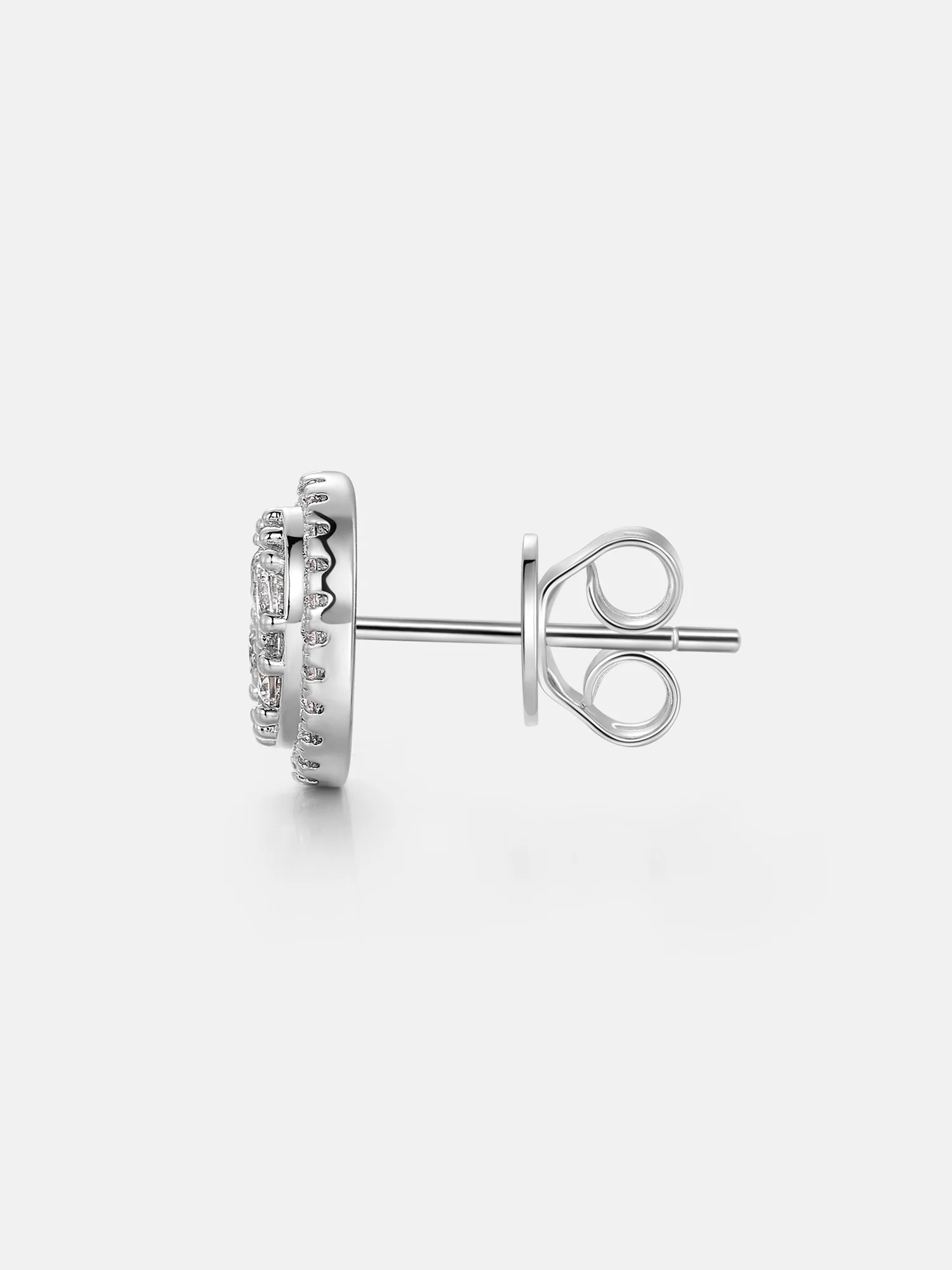Moissanite Oval Cluster Stud Earrings - Image 4