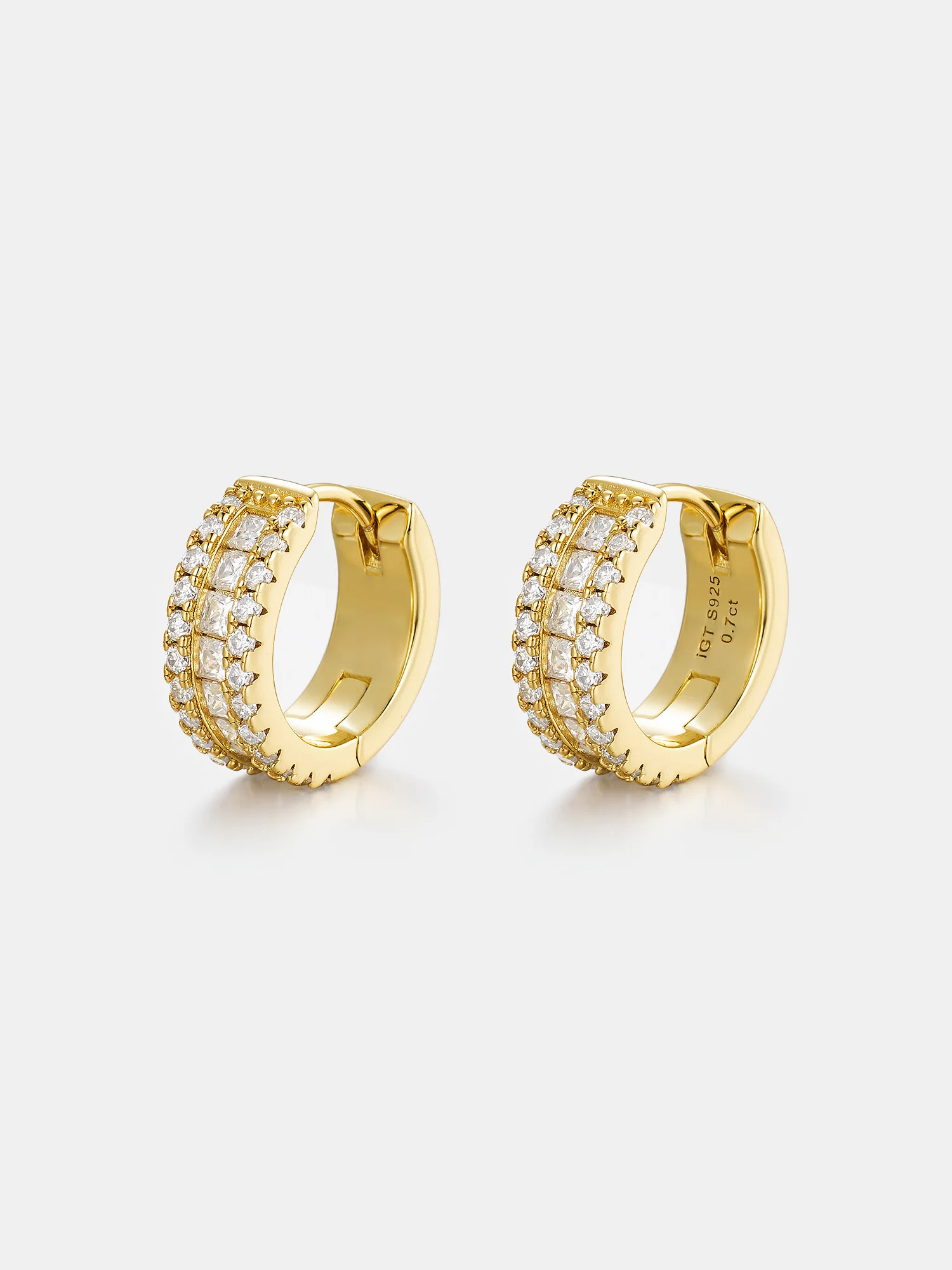 Moissanite Princess Cut Hoop Earrings - Image 2