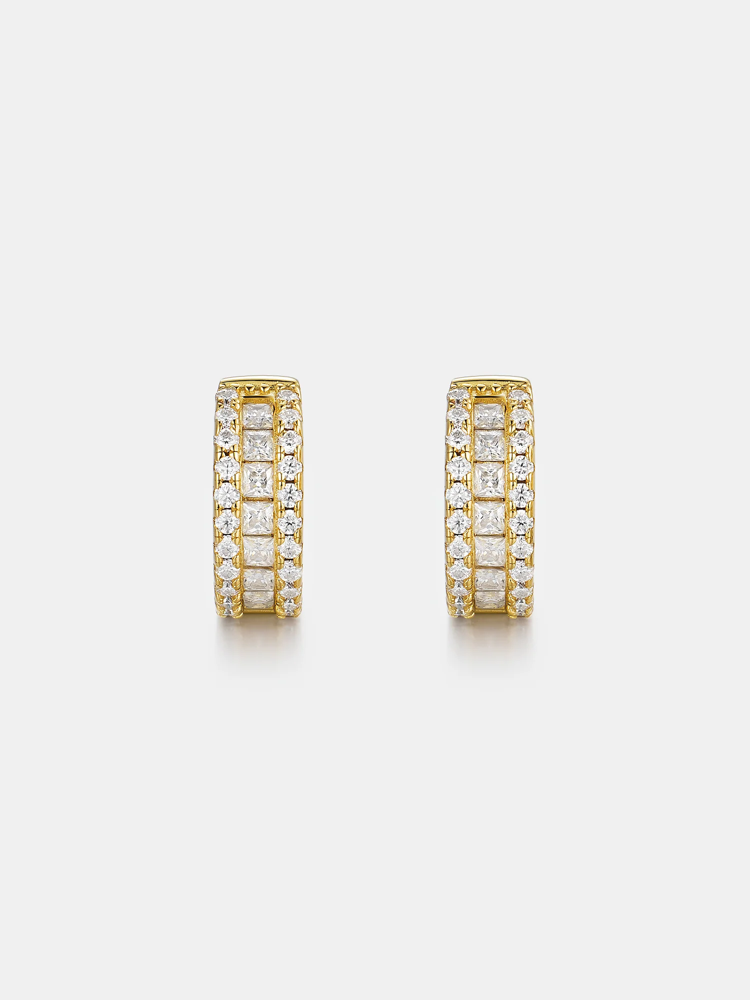 Moissanite Princess Cut Hoop Earrings - Image 3