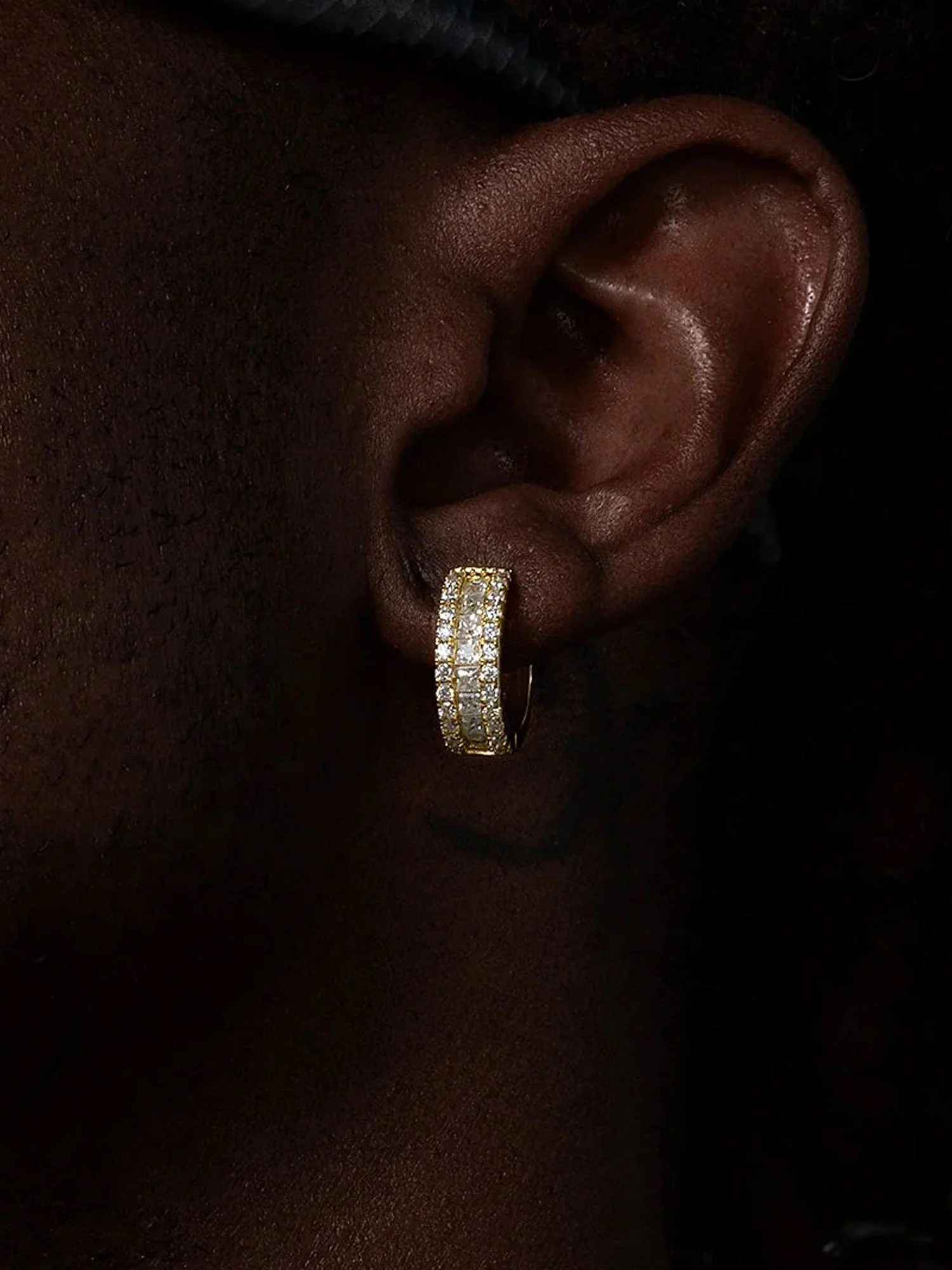 Moissanite Princess Cut Hoop Earrings - Image 8