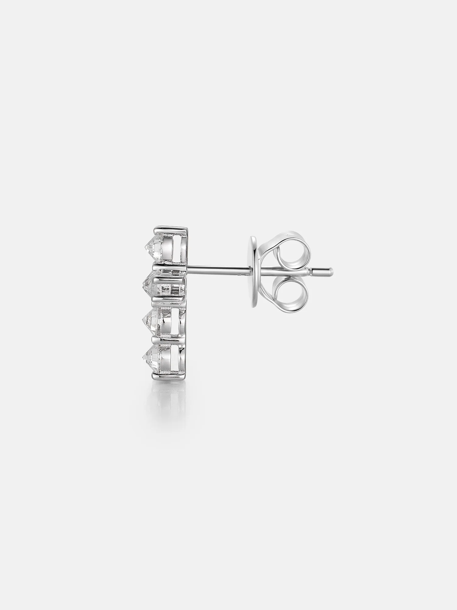 Moissanite Reverse Set Cross Stud Earrings - Image 4
