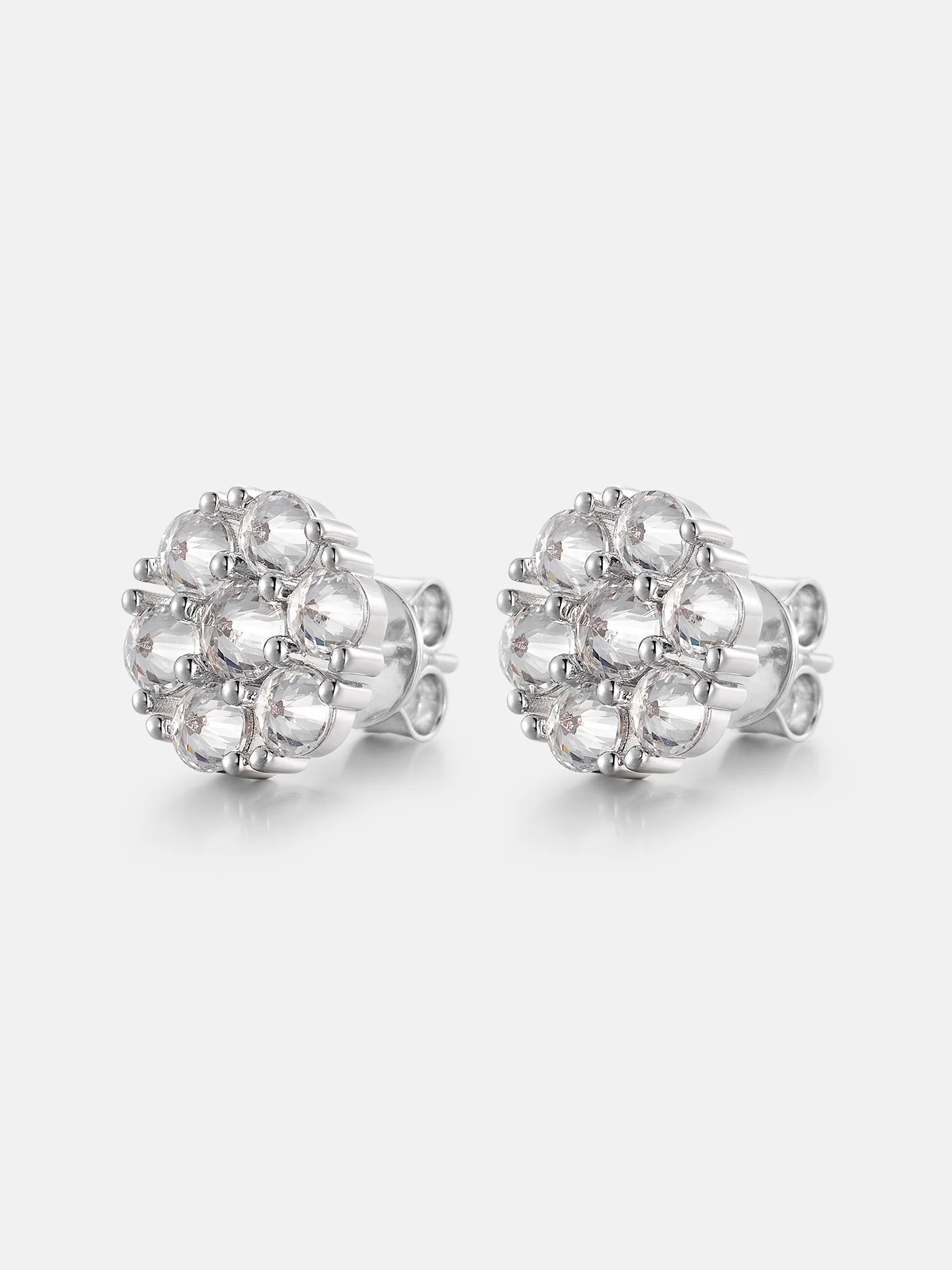 Moissanite Reverse Set Spike Cluster Studs Earrings - Image 3