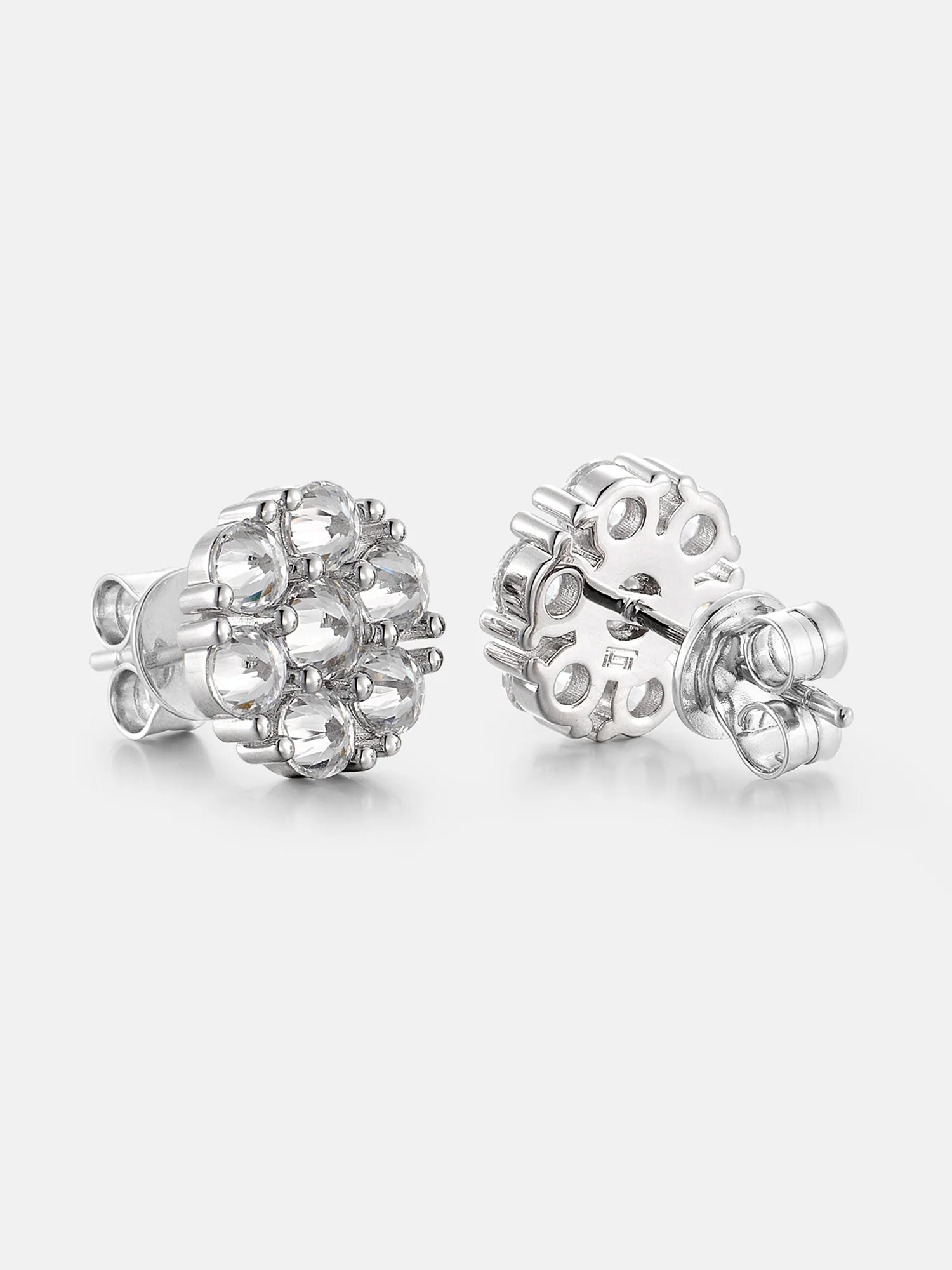 Moissanite Reverse Set Spike Cluster Studs Earrings - Image 4