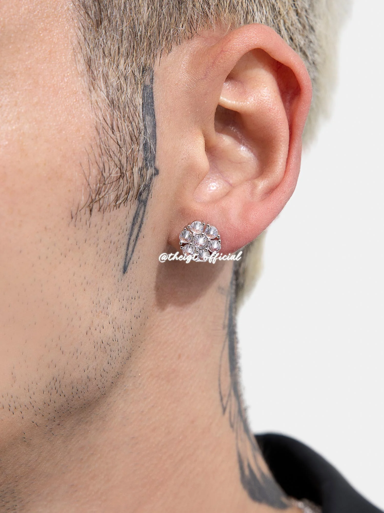 Moissanite Reverse Set Spike Cluster Studs Earrings - Image 7