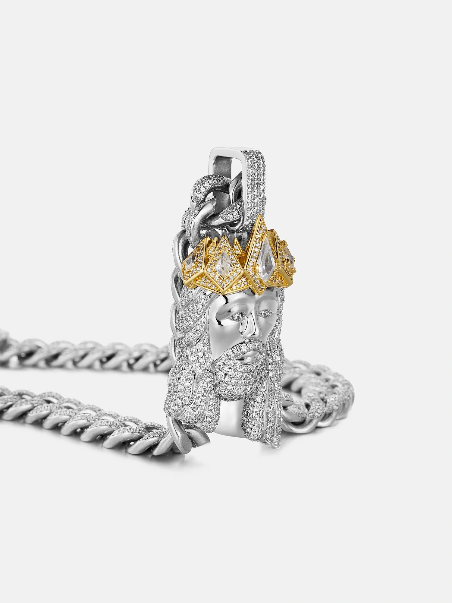 Moissanite Rhombus Crown Of Jesus Pendant - Image 3