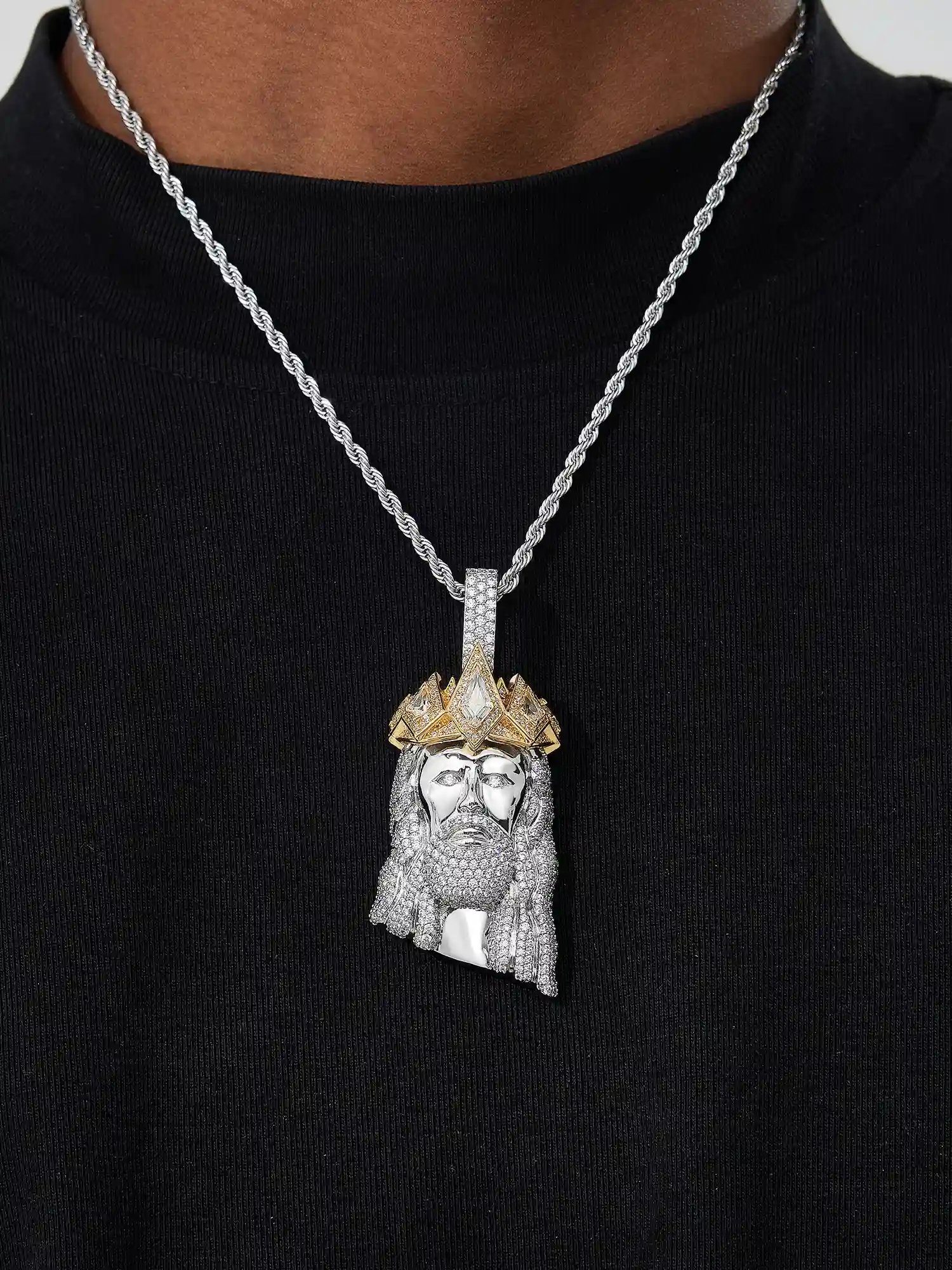 Moissanite Rhombus Crown Of Jesus Pendant - Image 7