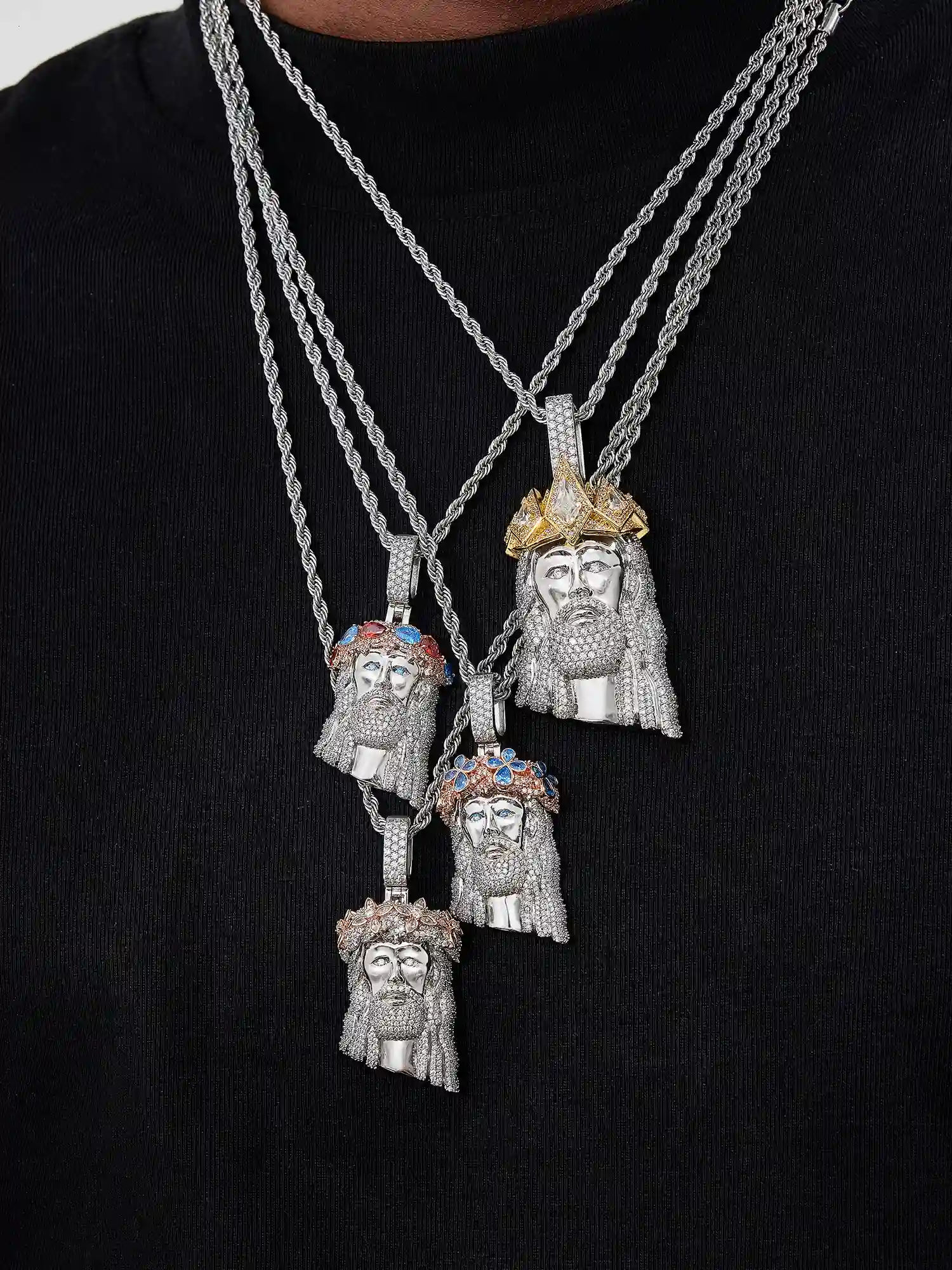 Moissanite Rhombus Crown Of Jesus Pendant - Image 8