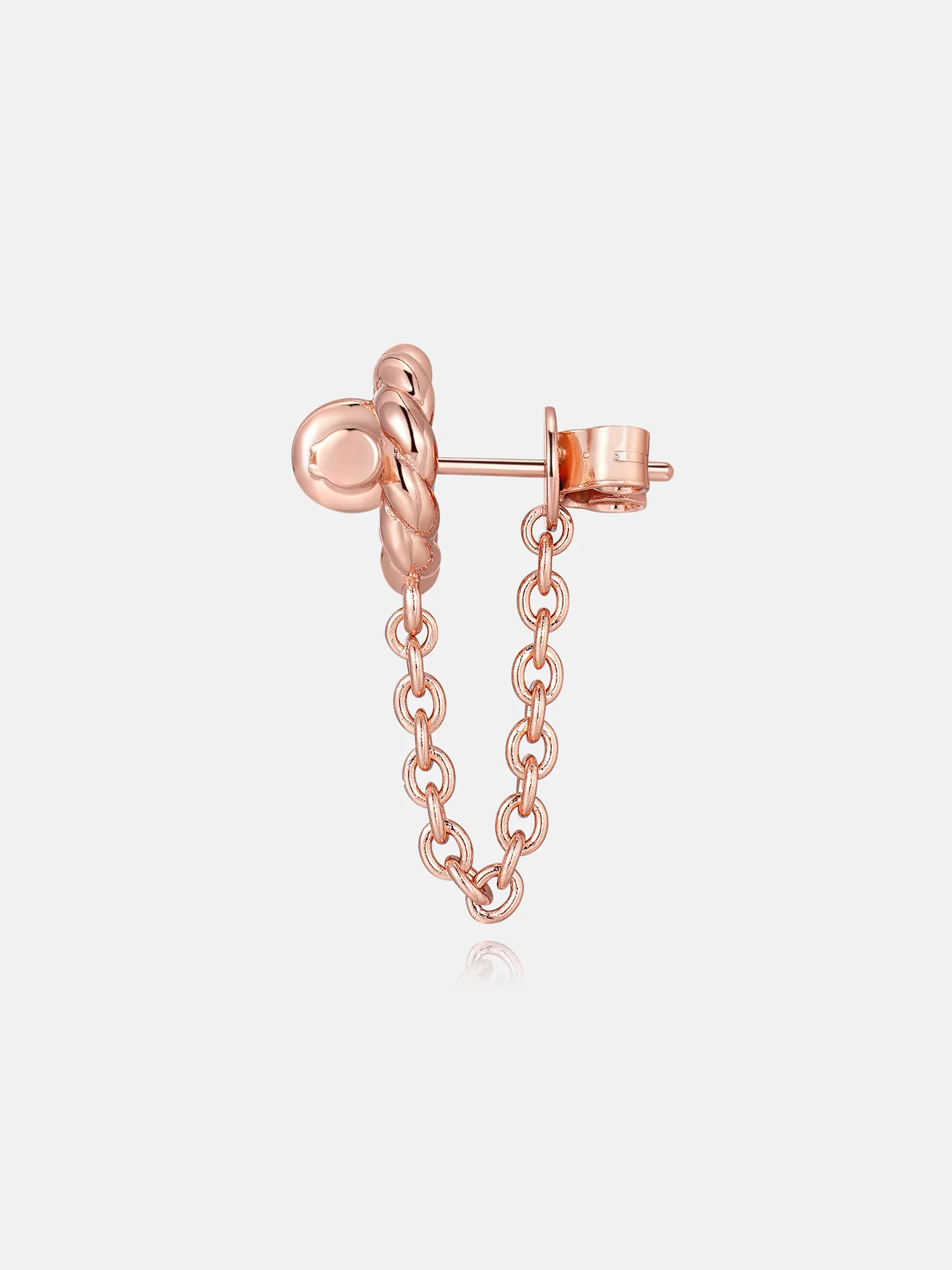 Moissanite Rope Style Drop Stud Earrings - Image 5
